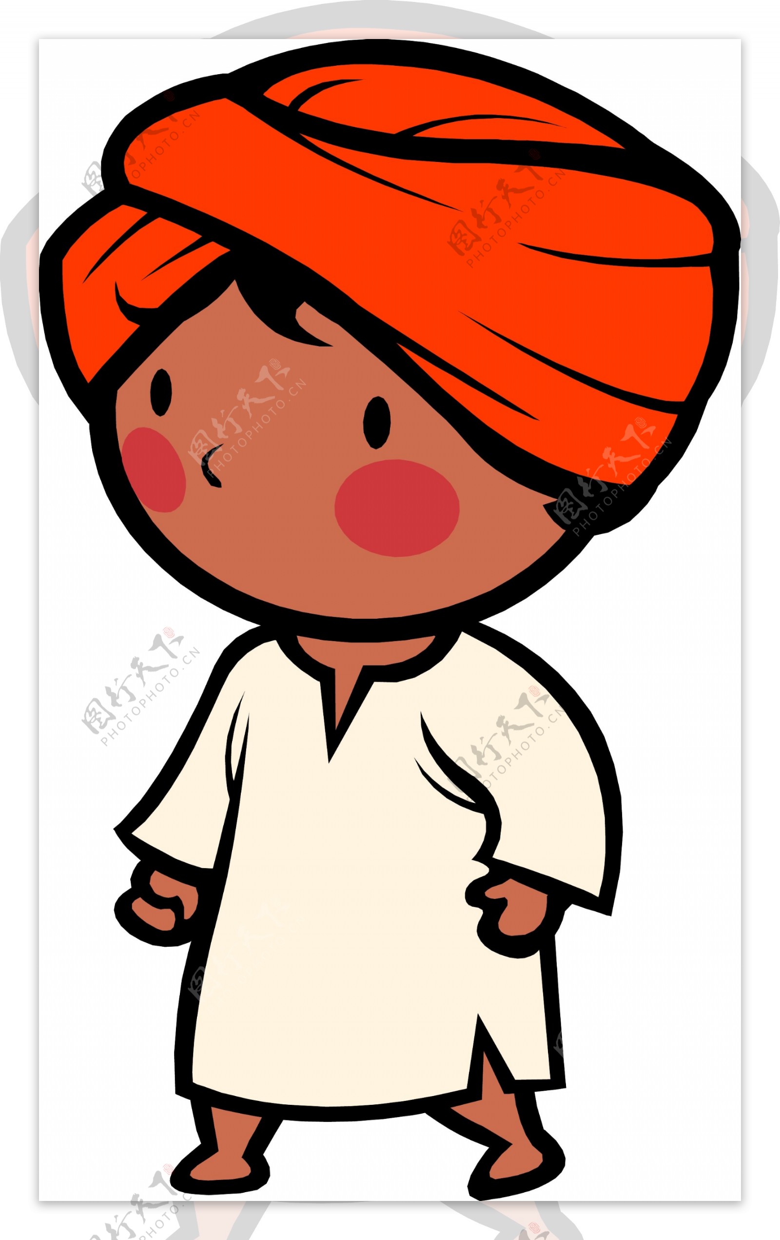 裹着头巾的印度小孩