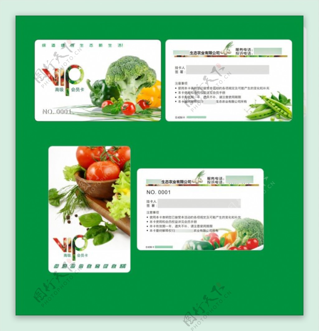 生态农业公司VIP贵宾卡会员卡设计CDR