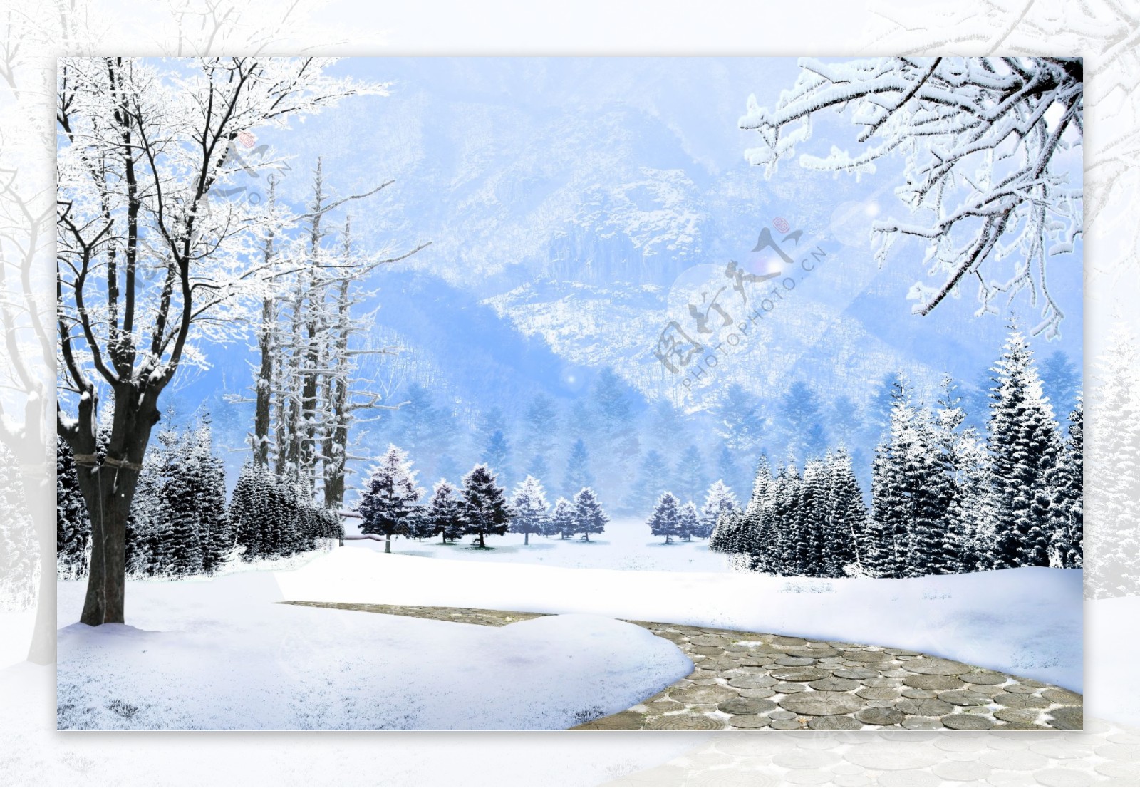 冬季雪景图片素材