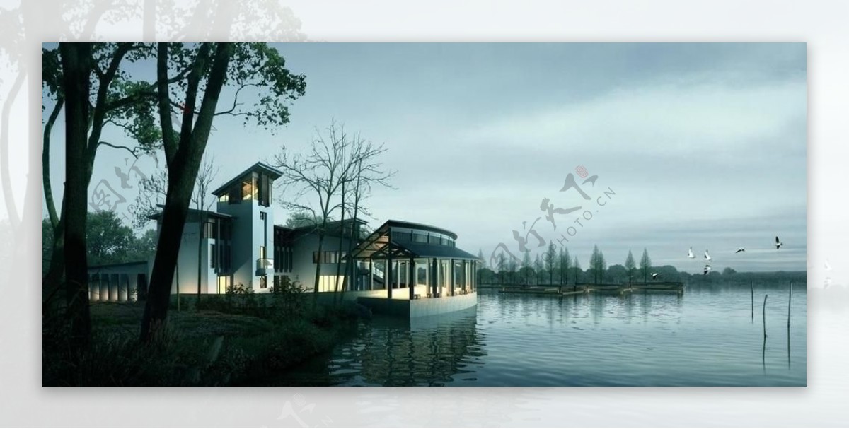 房地产楼盘别墅园林景观设计psd分层素材图片