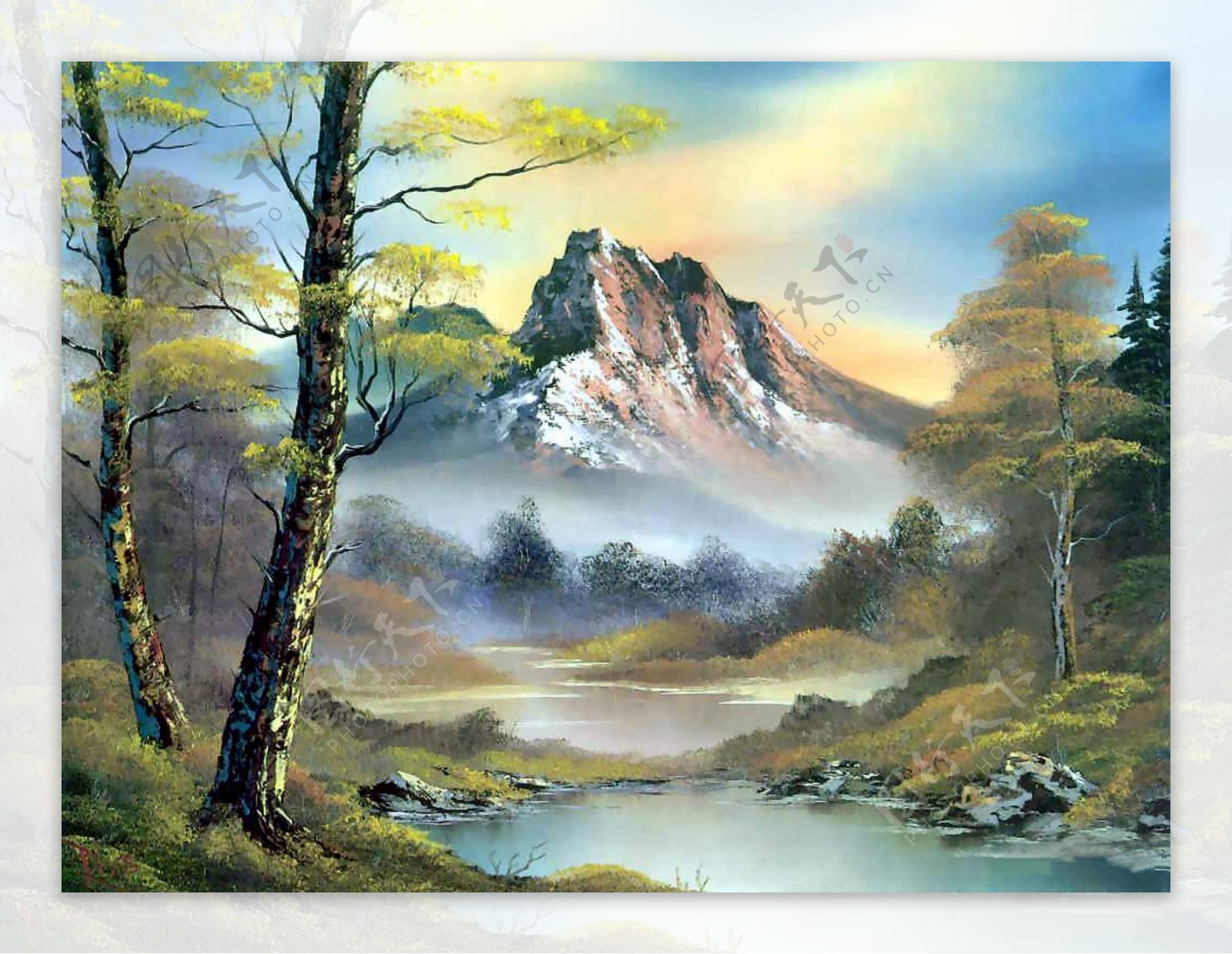 经典油画风景纸壁图片