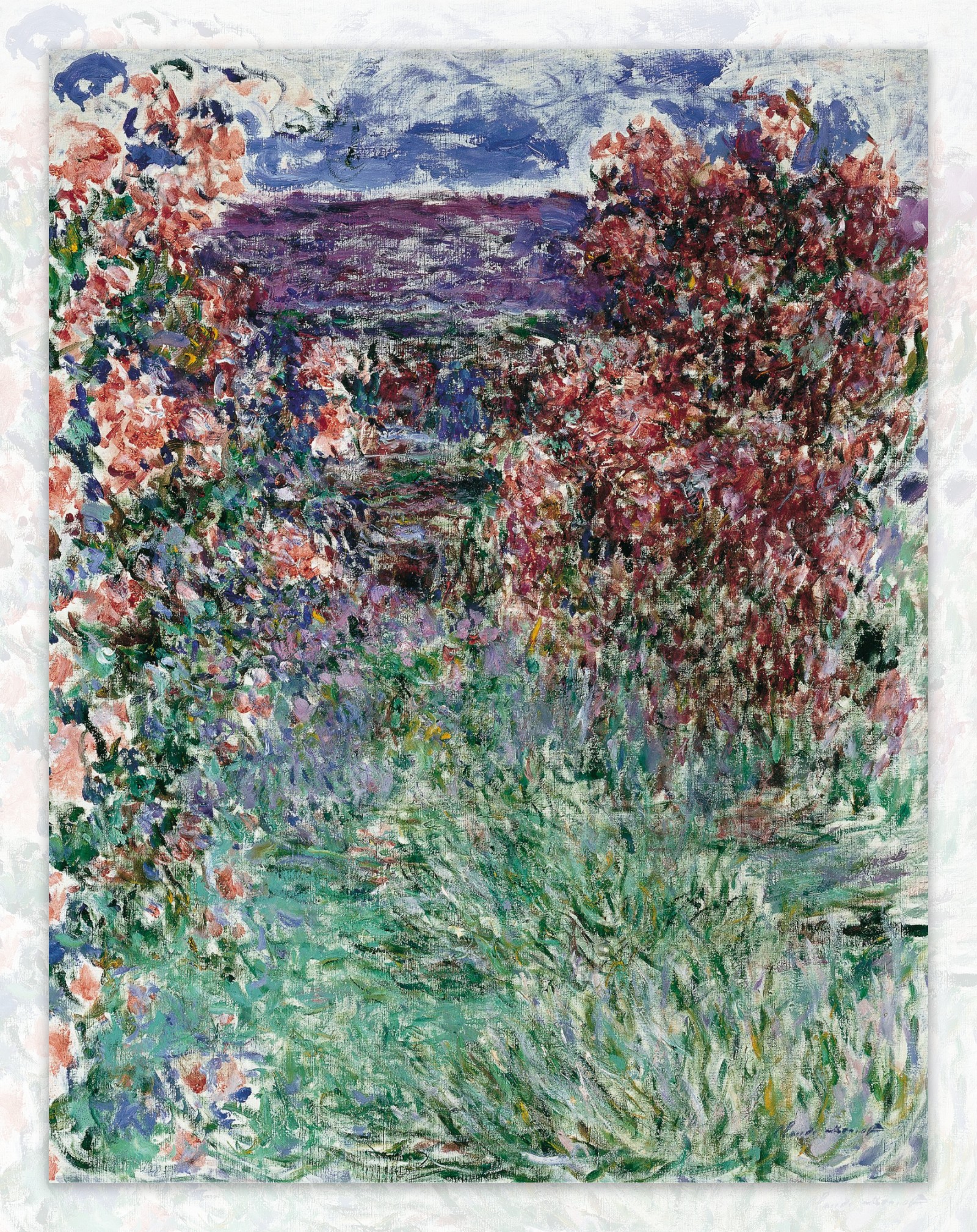 ClaudeMonetTheHouseamongtheRoses1925法国画家克劳德.莫奈oscarclaudeMonet风景油画装饰画