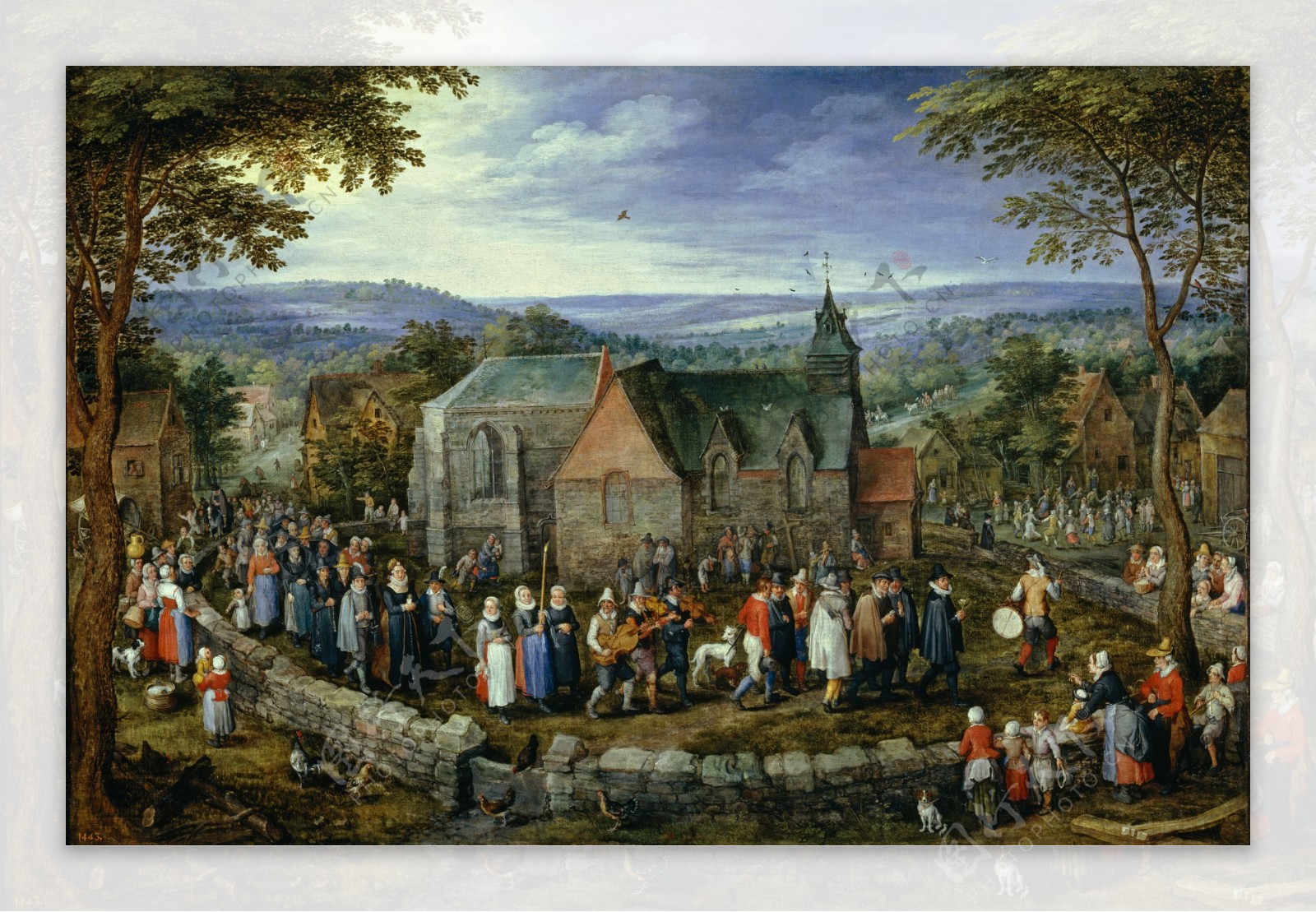 BruegheltheElderJanCountryWeddingCa.1612画家古典画古典建筑古典景物装饰画油画