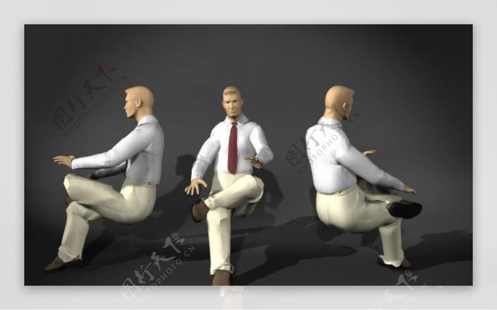 坐着的男人模型图片