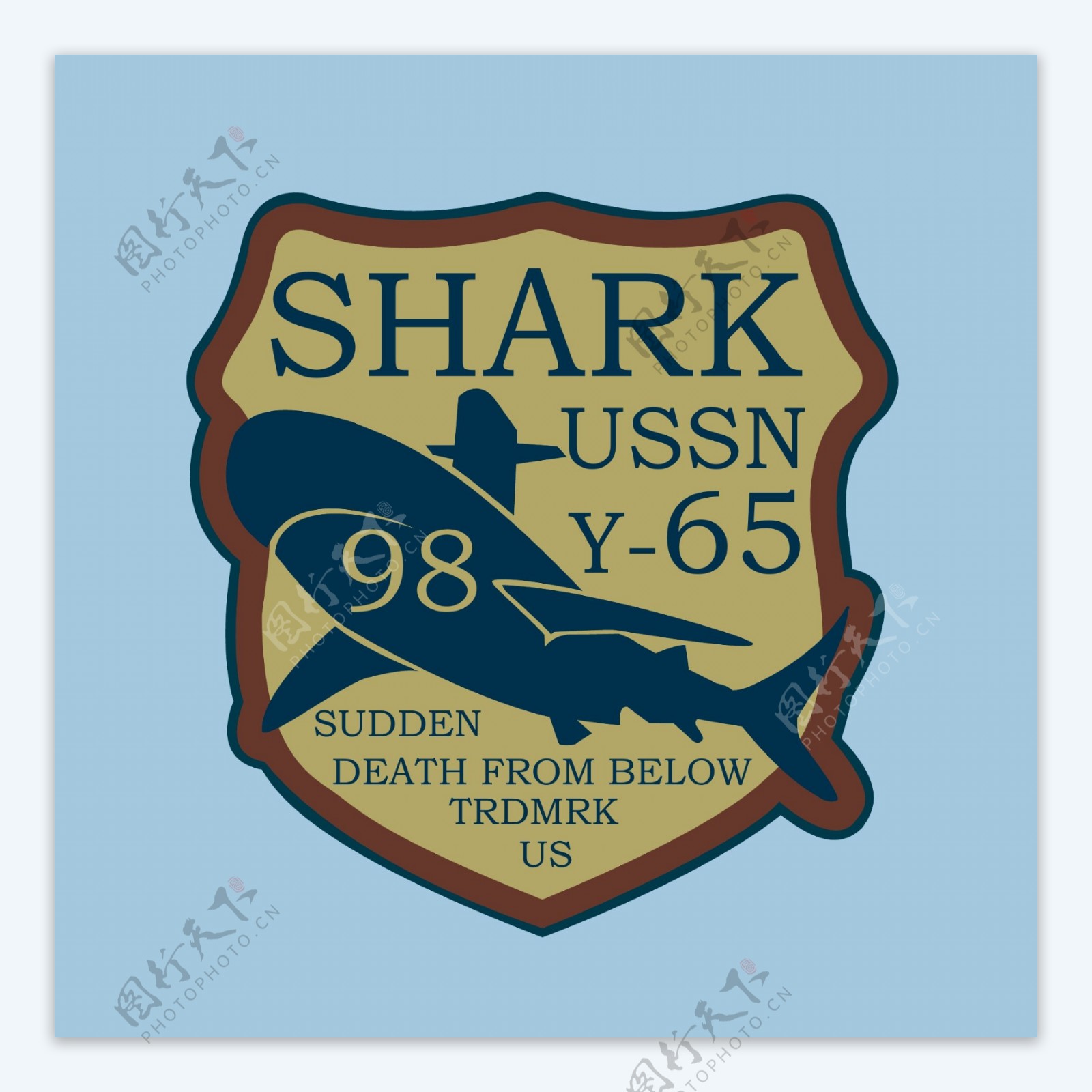 印花矢量图徽章标记卡通卡通动物鲨鱼免费素材