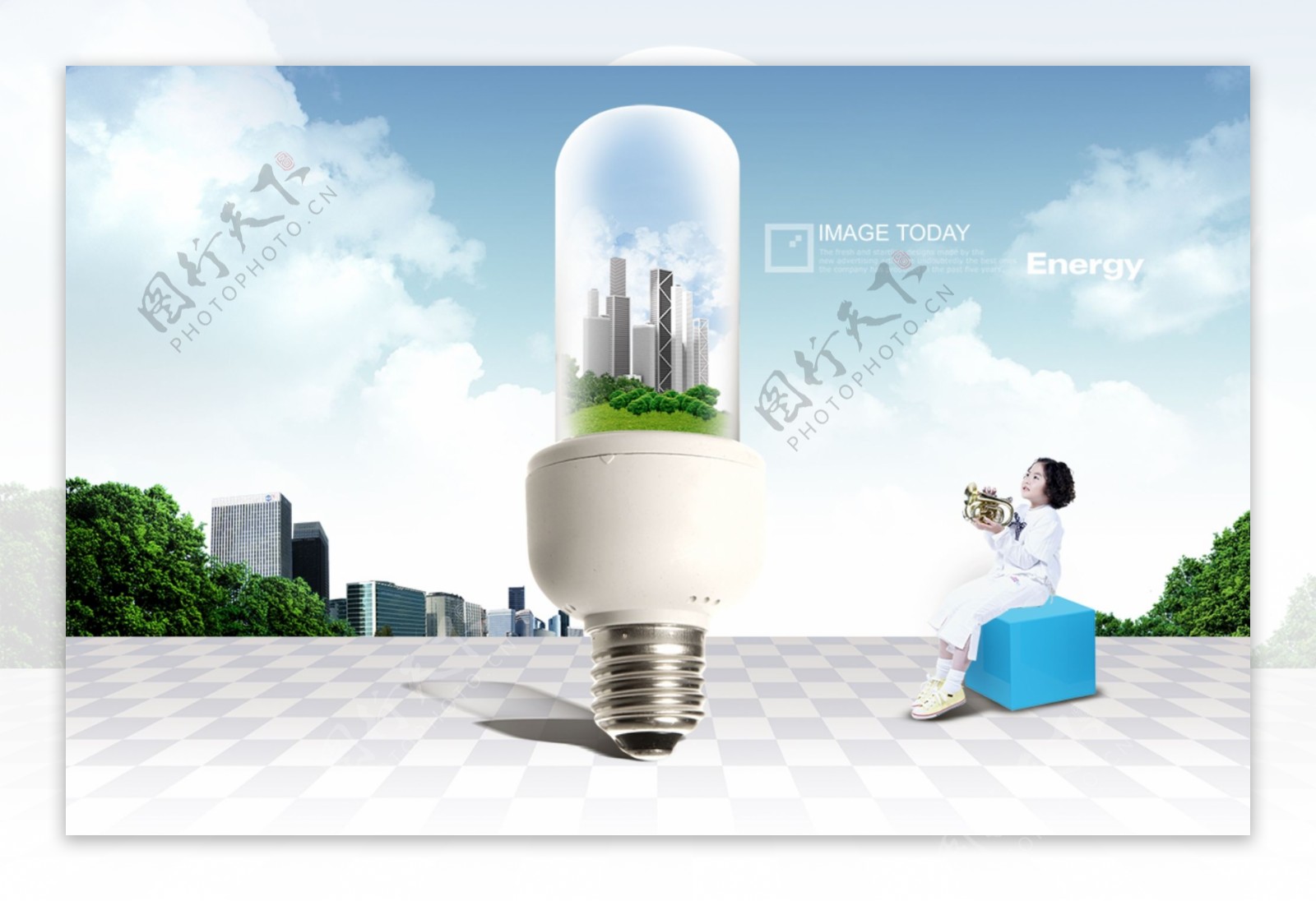 节能灯节能环保公益广告网页背景素材