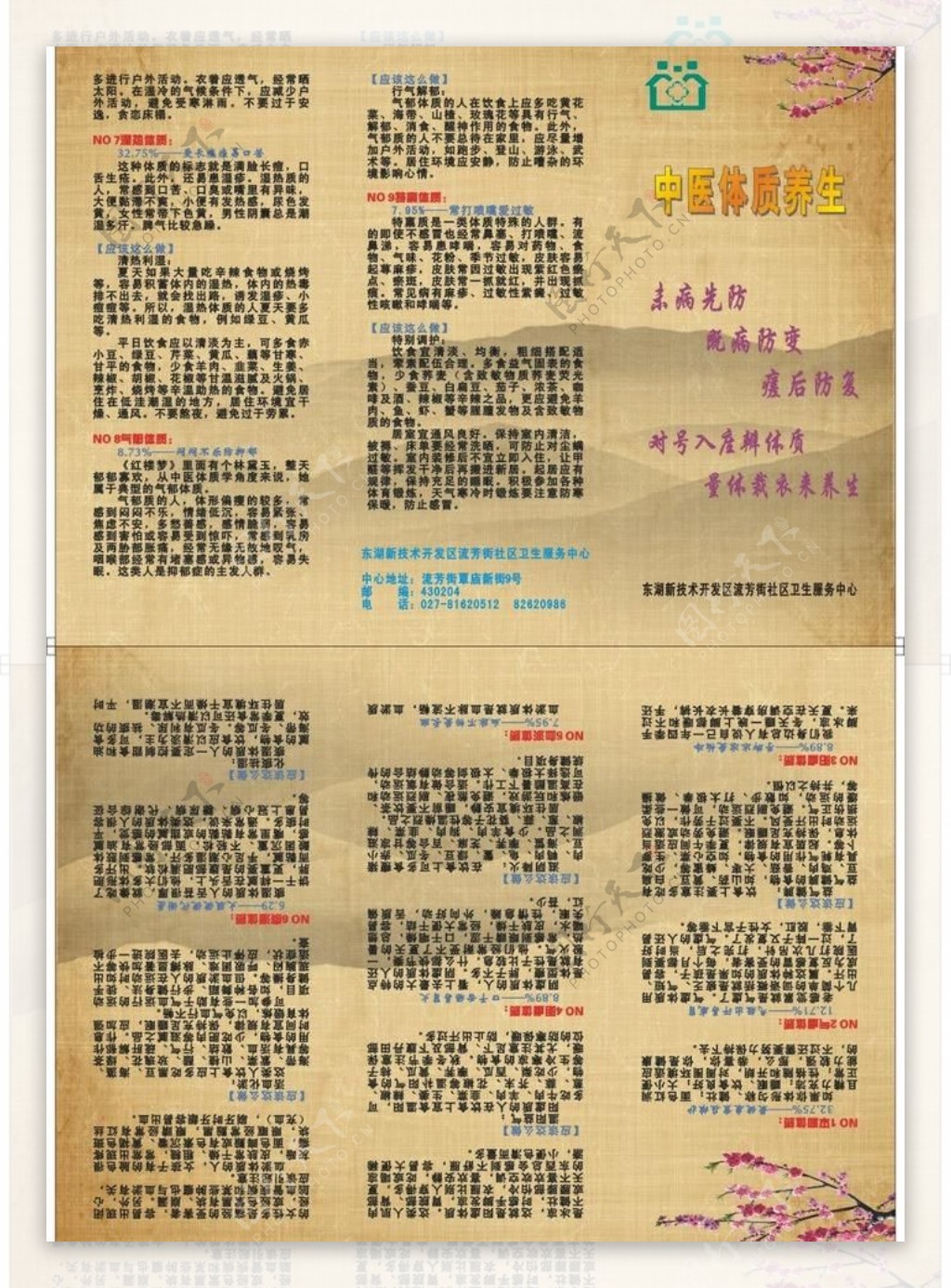 中医体质分类三折页图片