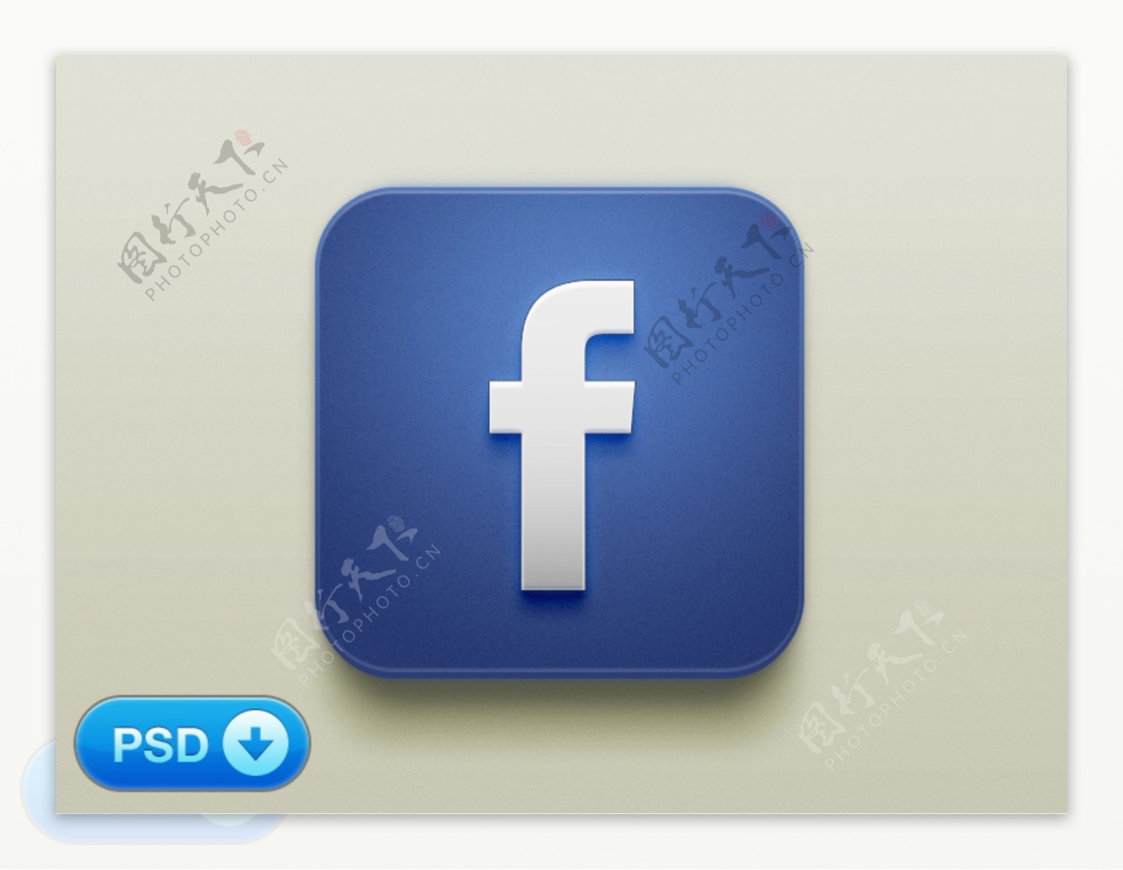 完美的蓝色的iOSfacebook社交图标