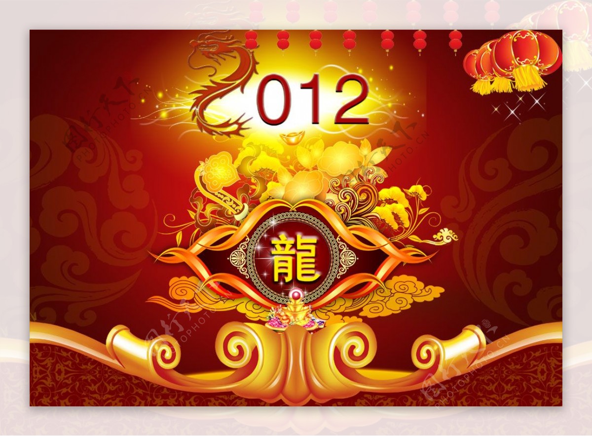 2012中国龙年新年PSD分层素