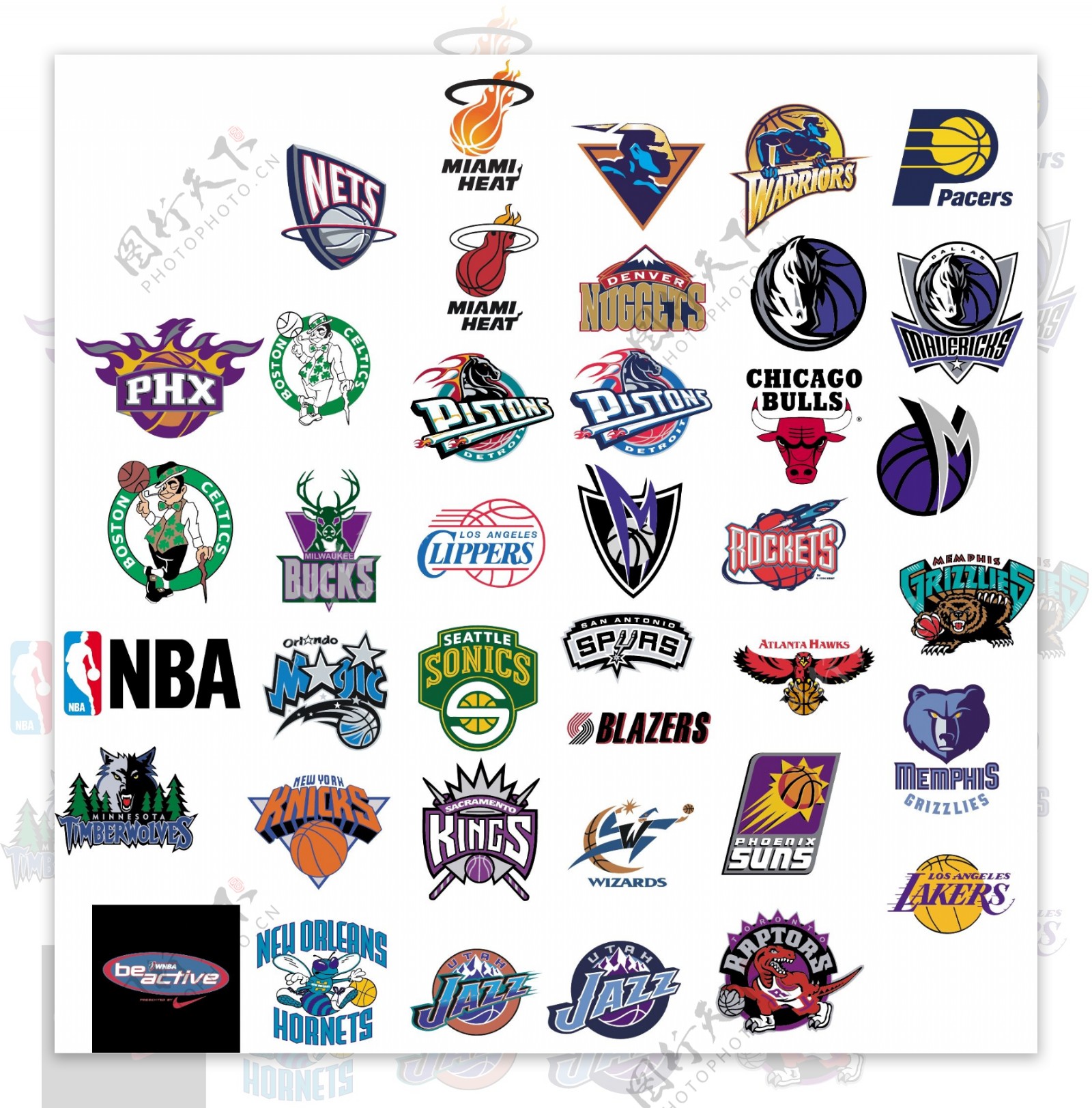 美国NBA篮球队徽标志