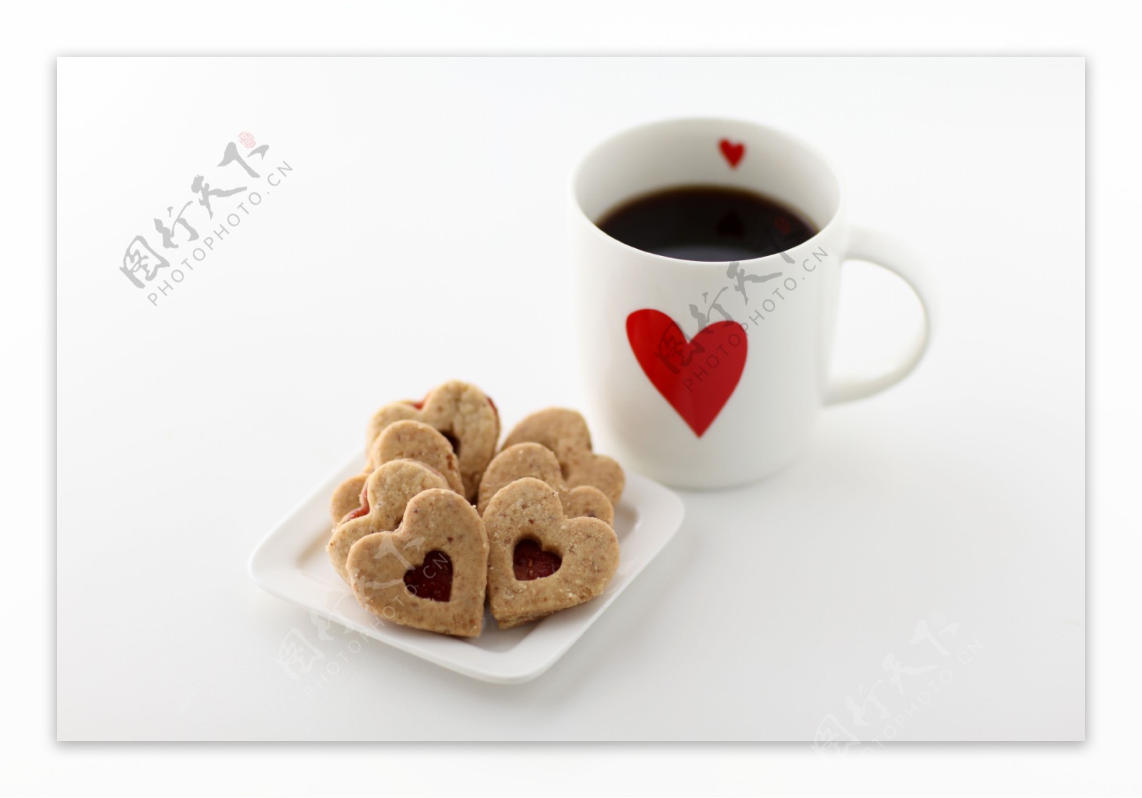 心形曲奇饼咖啡图片