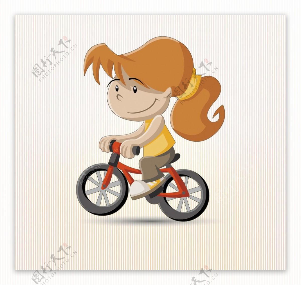 骑单车的小女孩图片