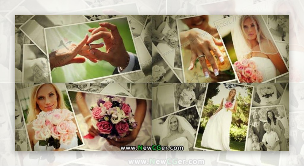 唯美结婚照片展示AE模板