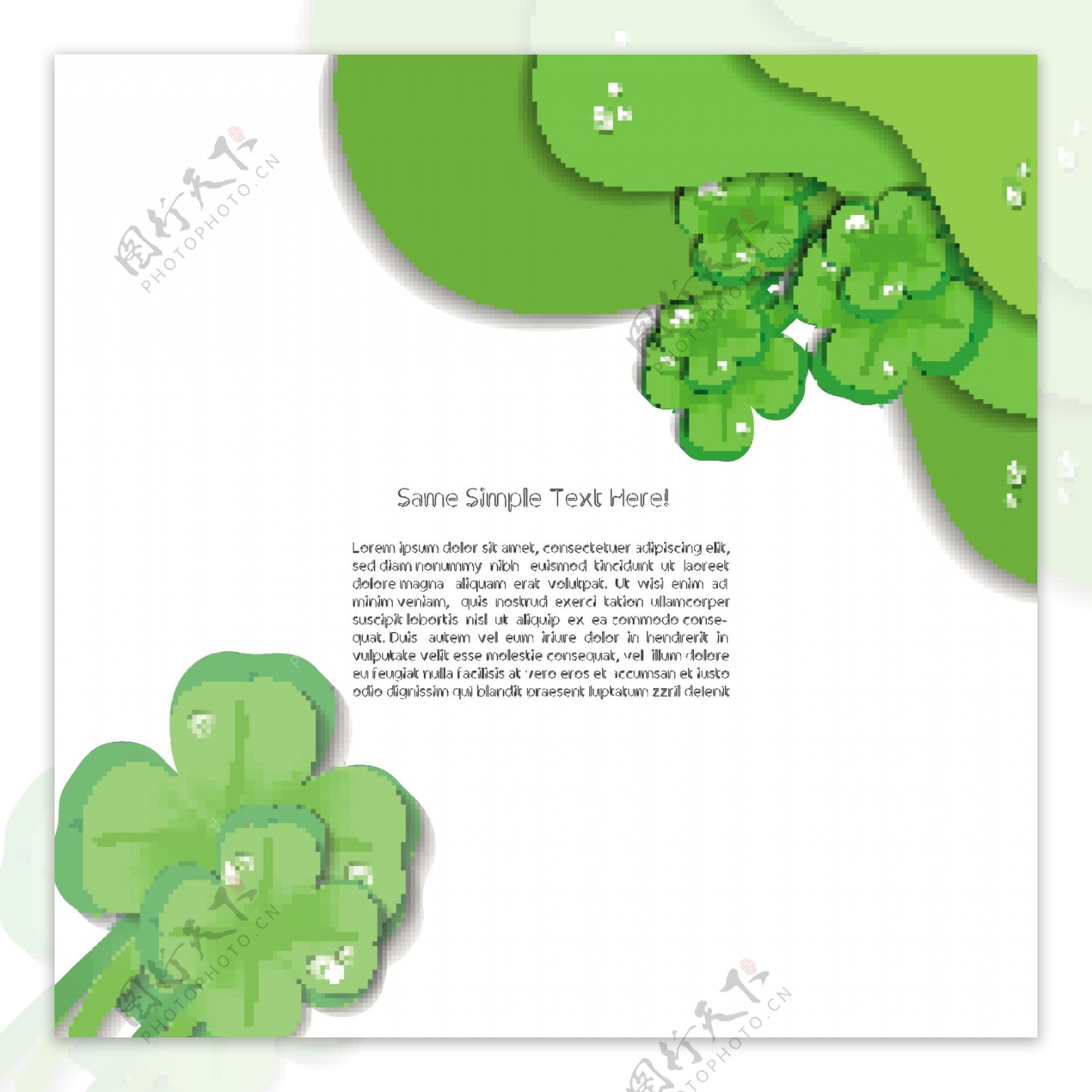 绿色动感线条鲜花水珠水滴图片