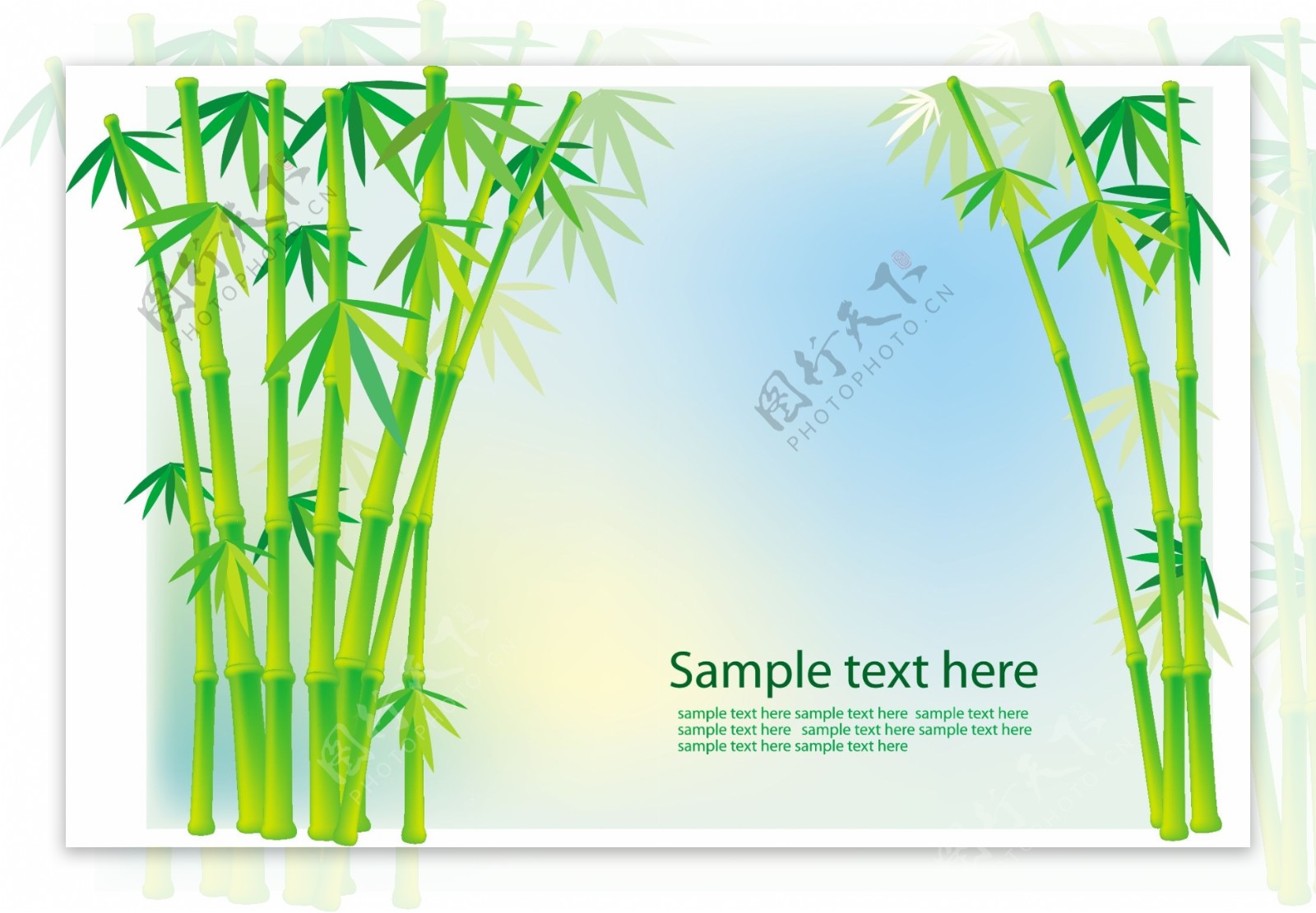 竹类植物小草矢量素材
