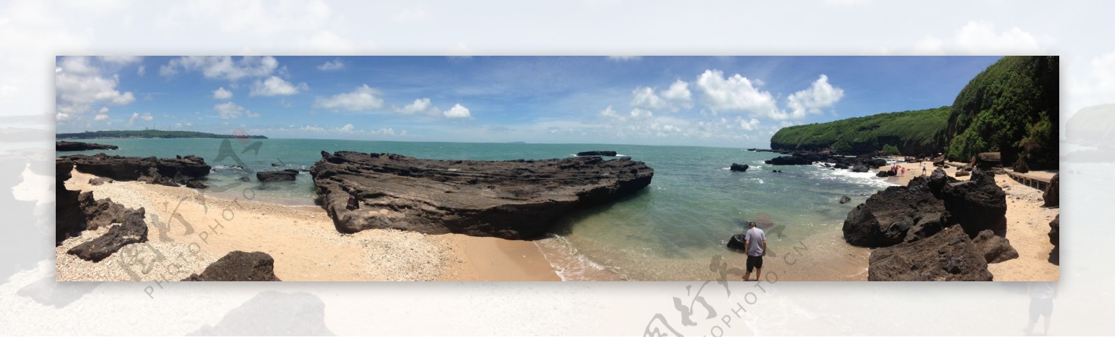石螺口海滩全景图图片