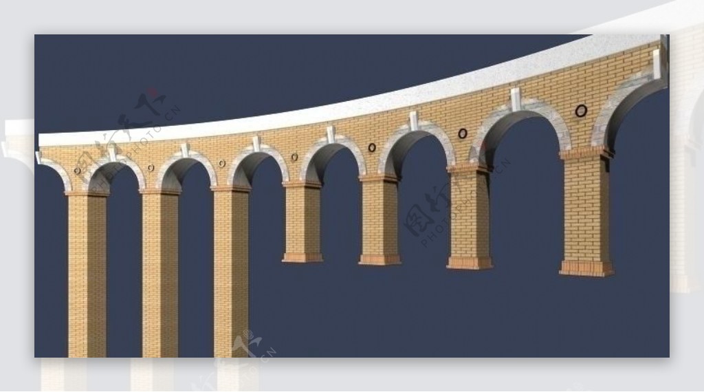 建筑max模型景观柱廊图片