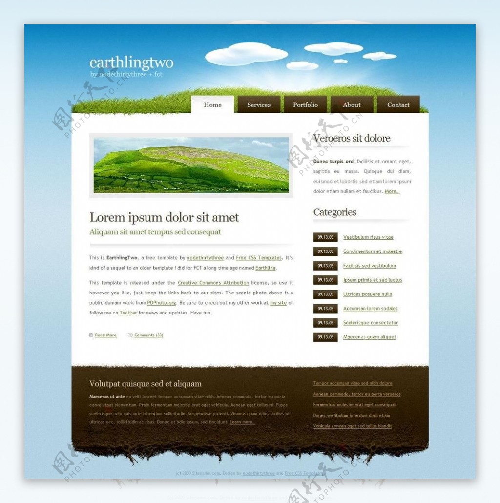 欧美环保网页模版图片