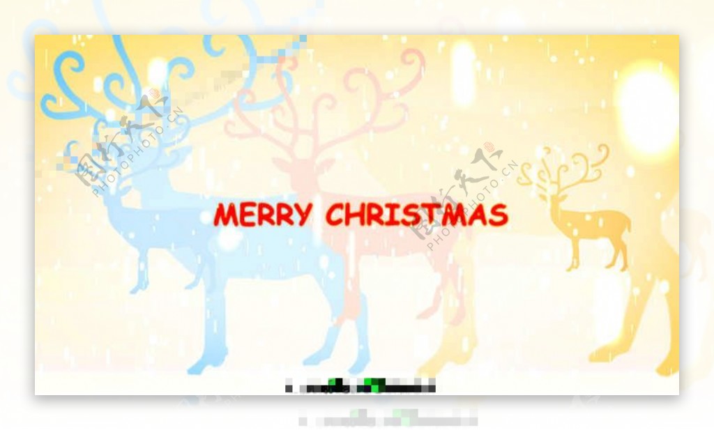 圣诞驯鹿主题字幕展示