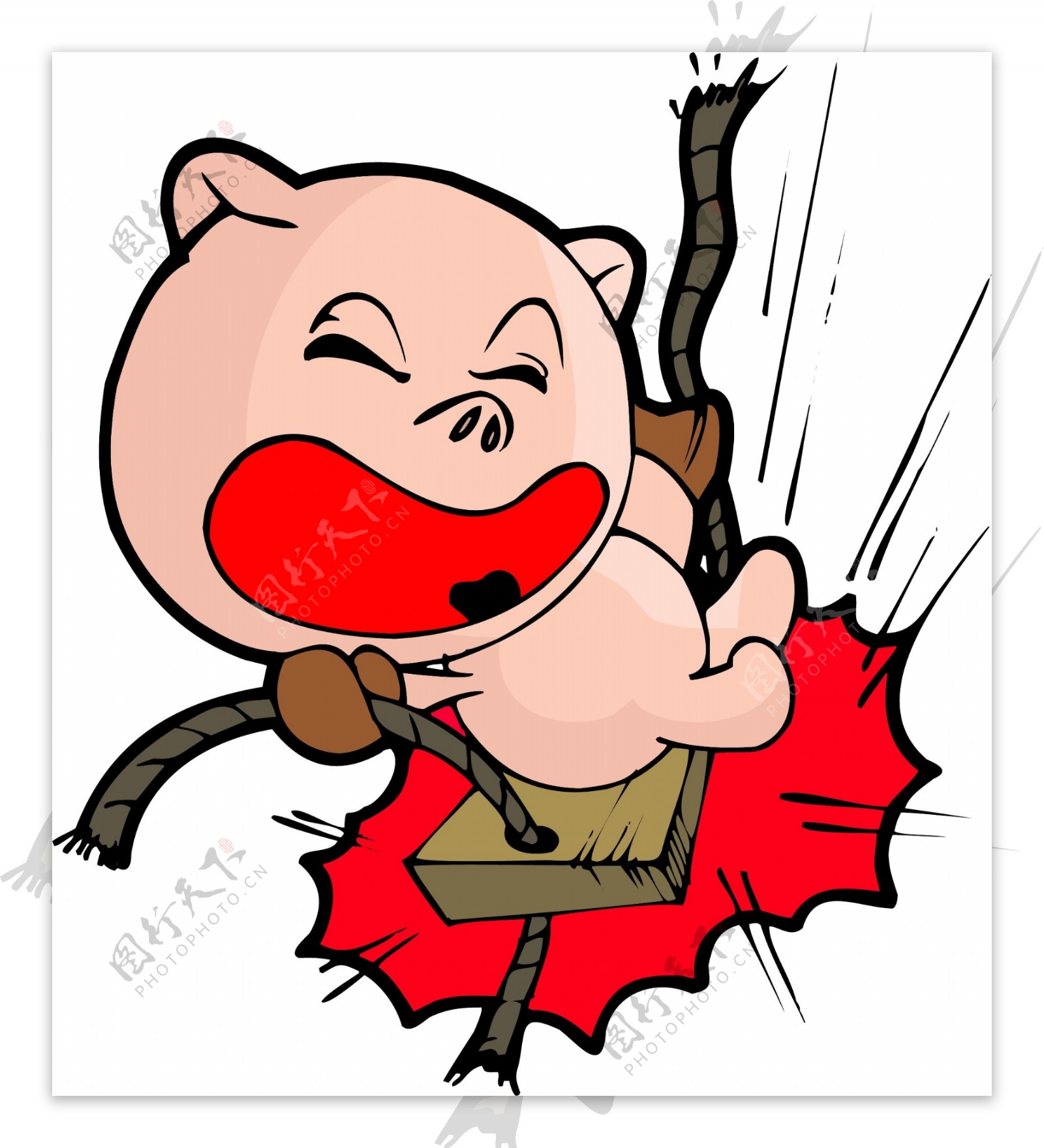 卡通生肖猪年素材可爱疯狂小猪矢量图11