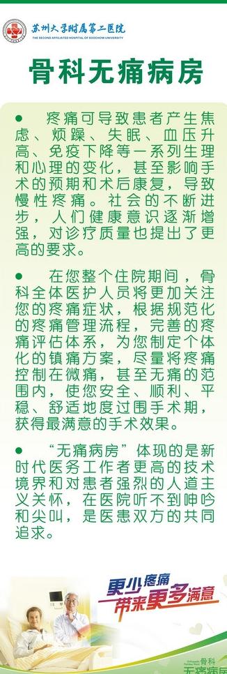 医院海报骨科无痛病房图片