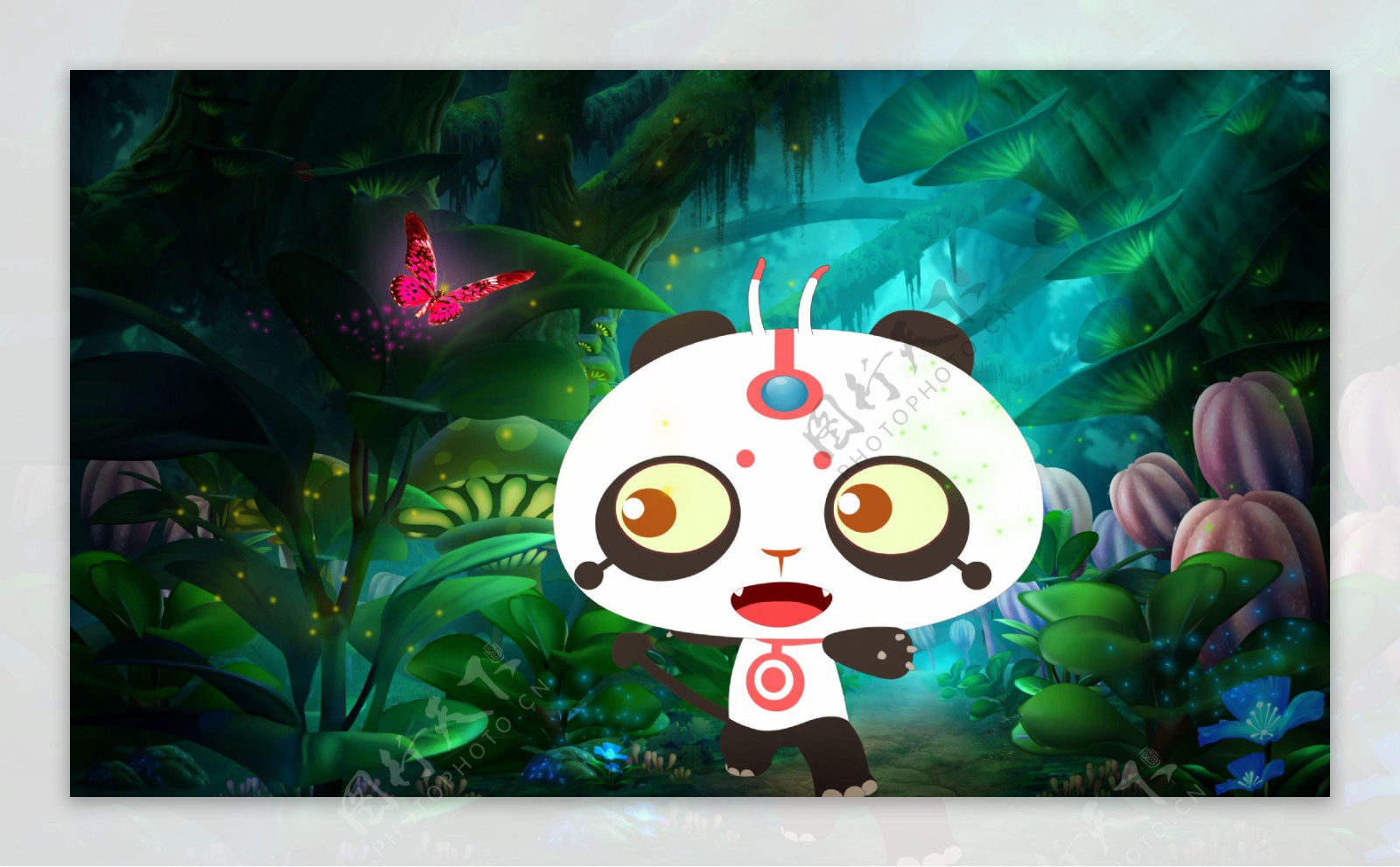 位图插画热门动画太空熊猫总动员中国免费素材