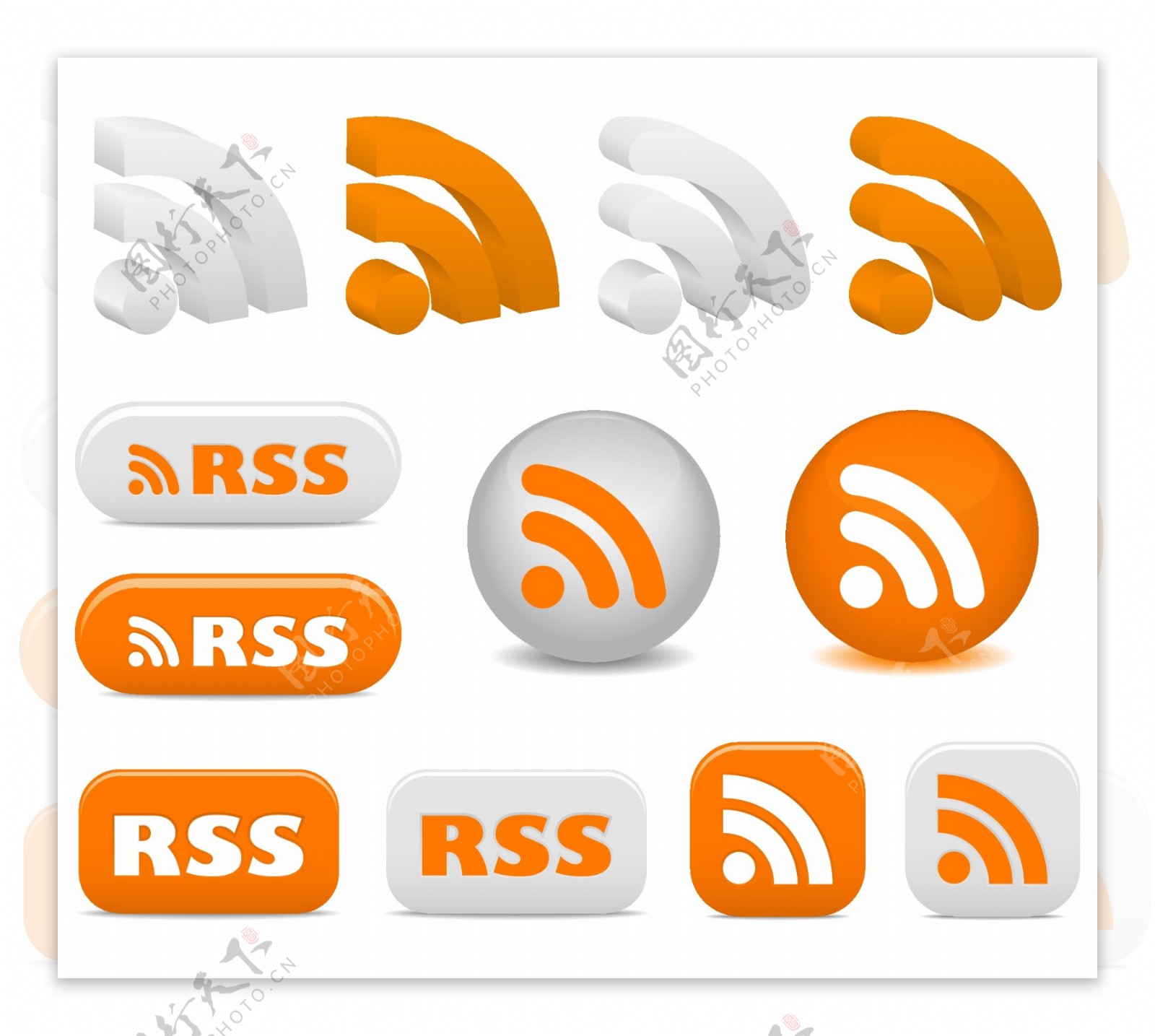 RSS订阅矢量图标矢量素材