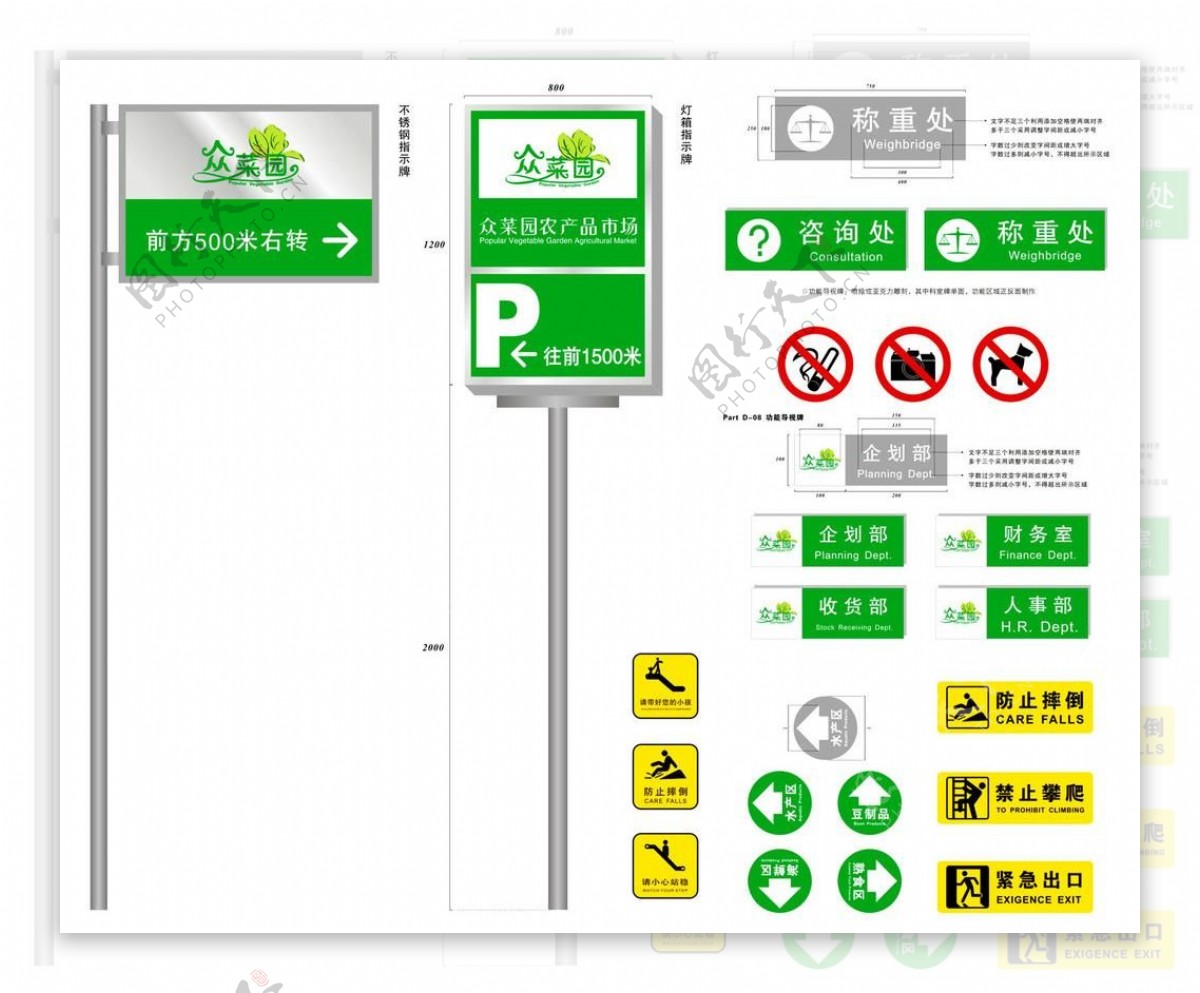 农贸市场标识标牌环境指示系统图片