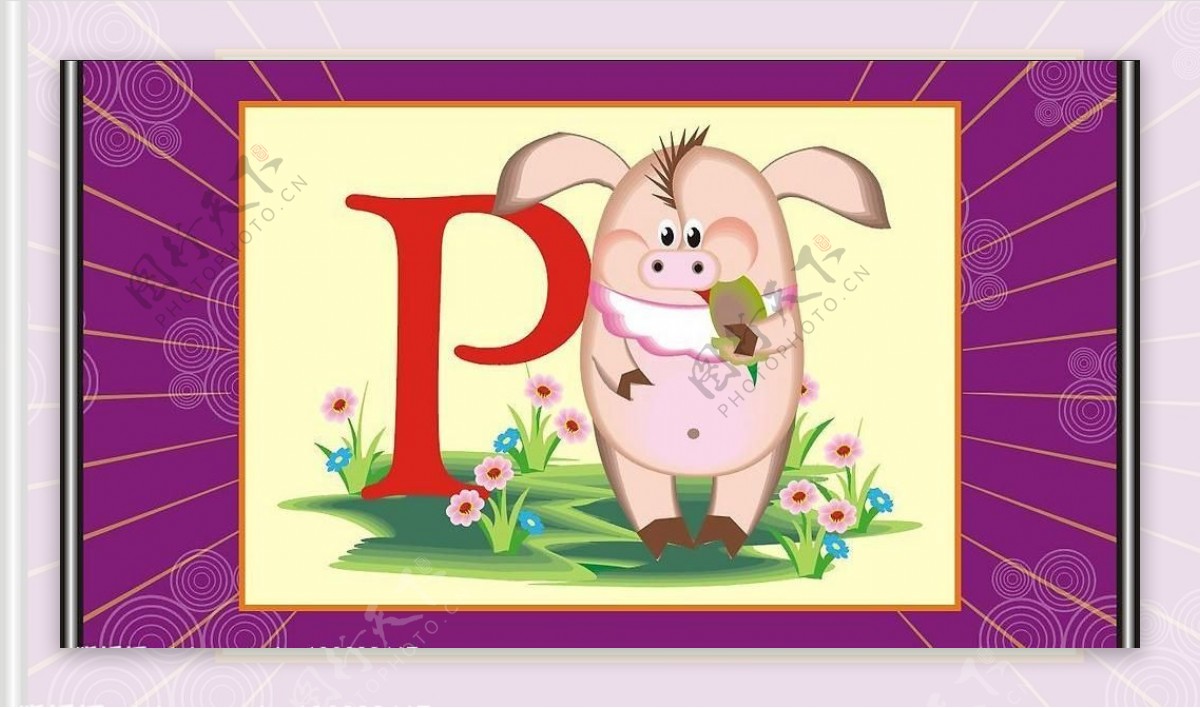 p字母与动物图片