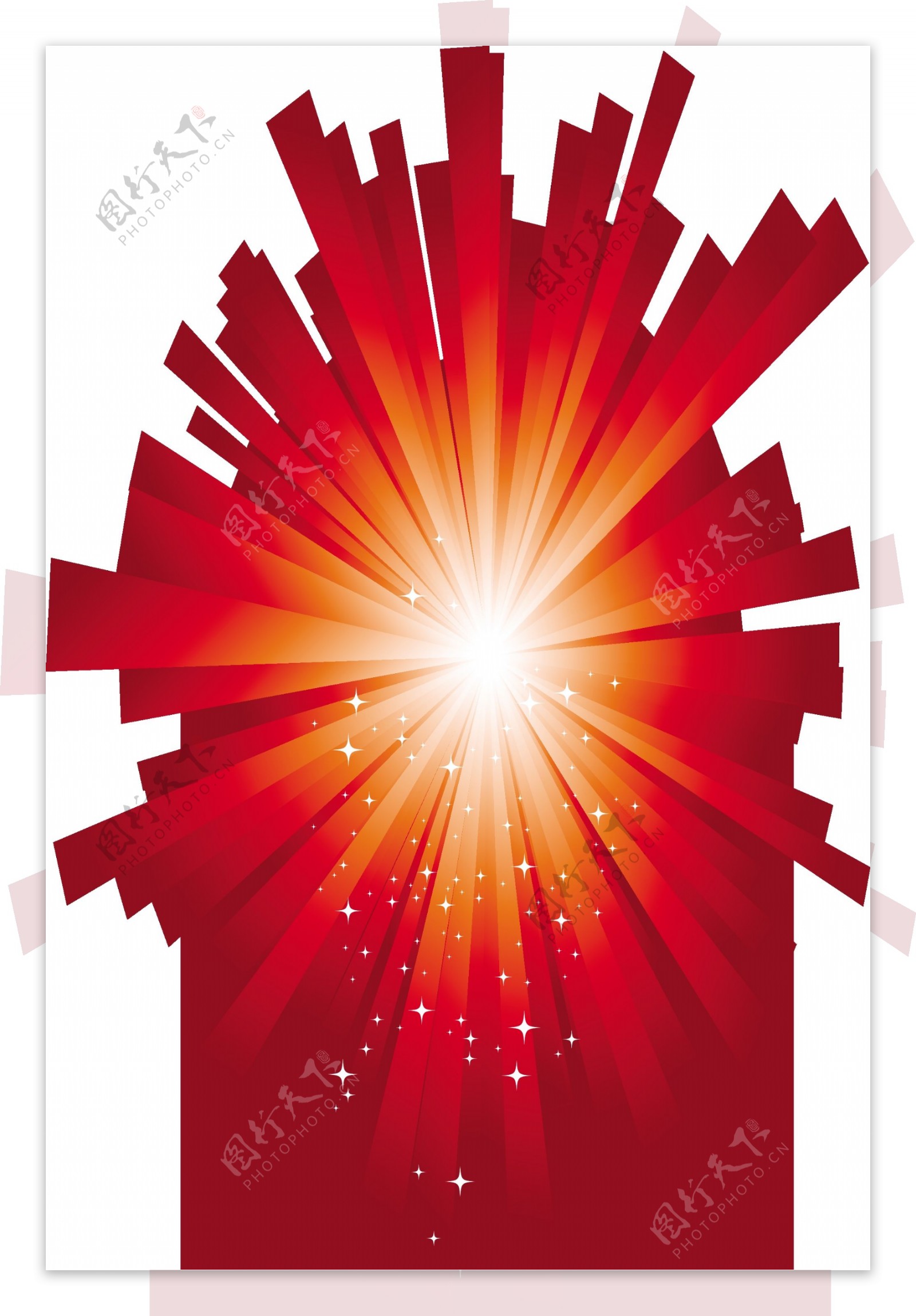 闪烁的红色色调的背景辐射矢量素材
