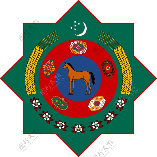 土库曼斯坦国徽的剪贴画