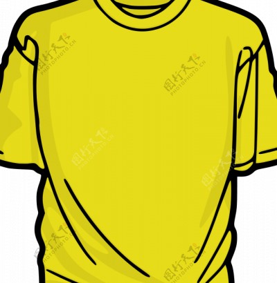 黄色T恤的矢量图形