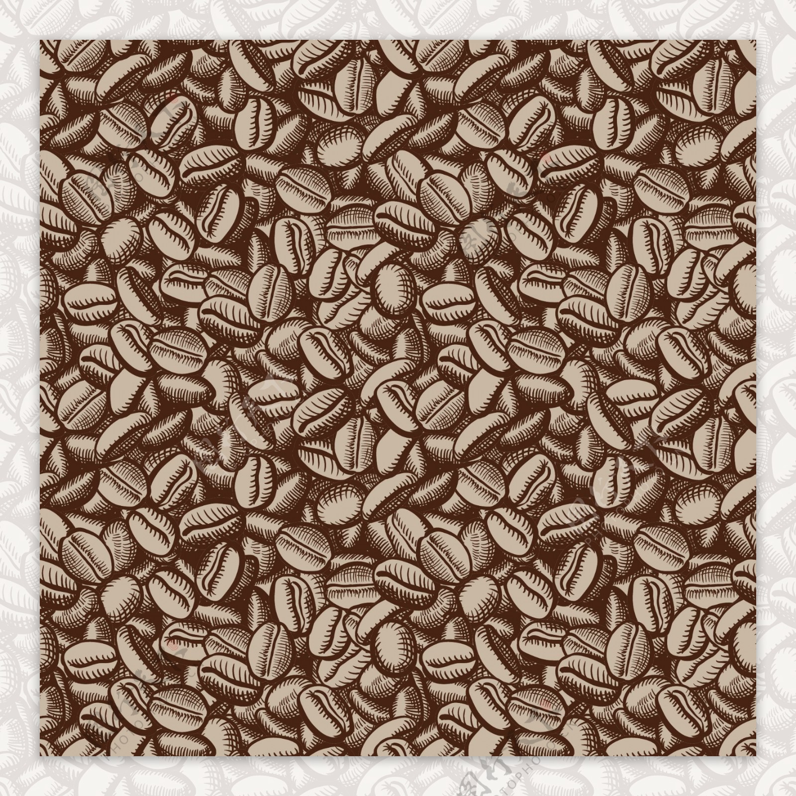 创意的咖啡豆花纹矢量图形01