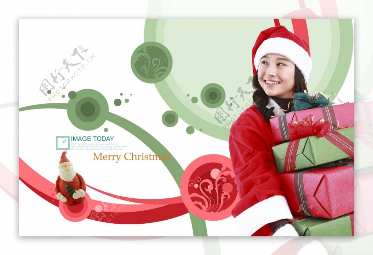 韩国圣诞美女商业海报PSD素