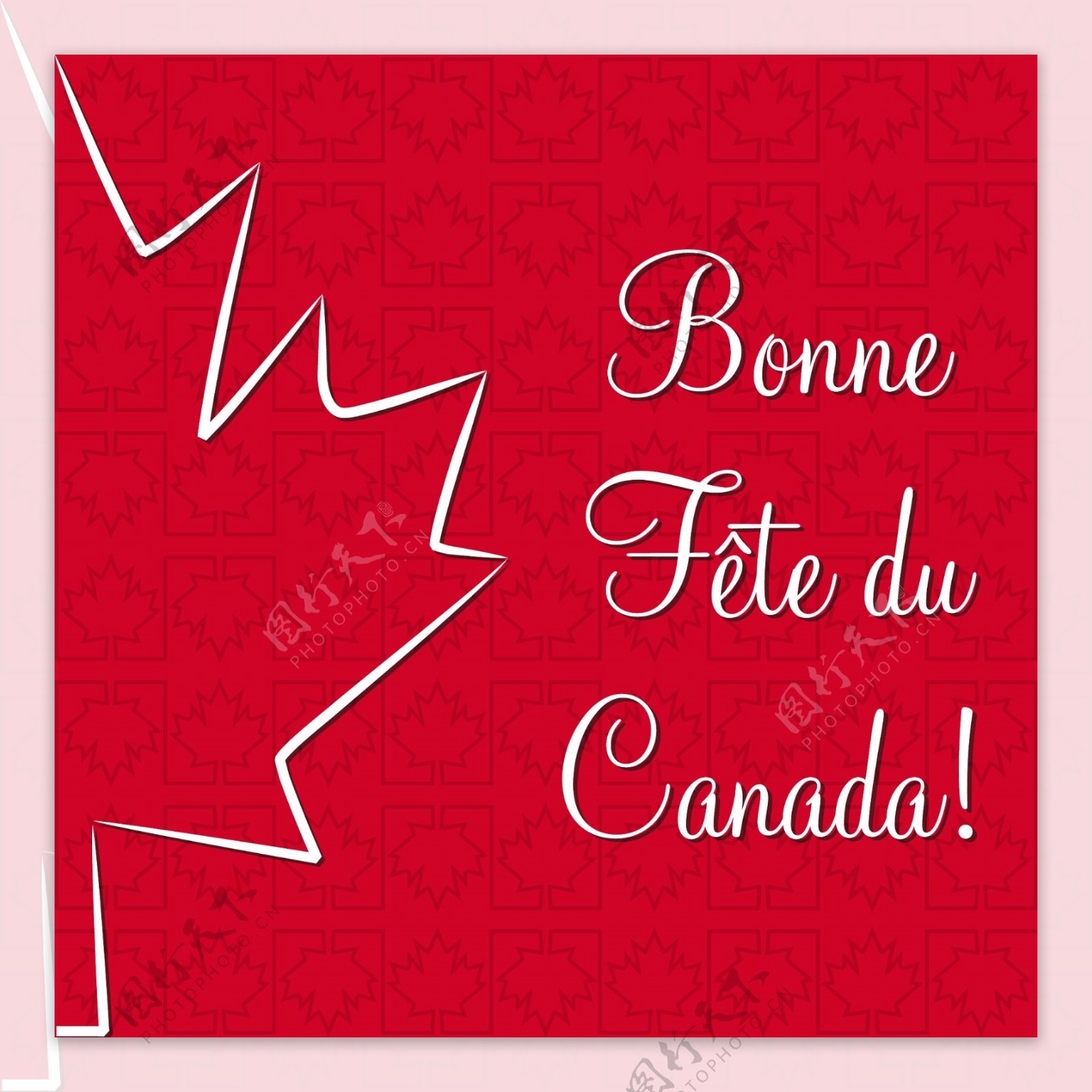 枫叶加拿大国庆节快乐卡矢量格式