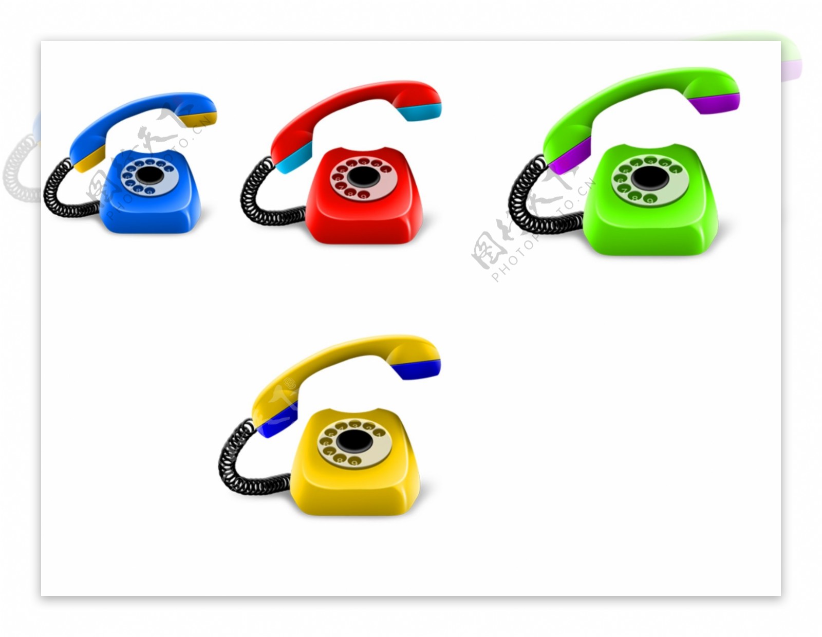 4色老式电话
