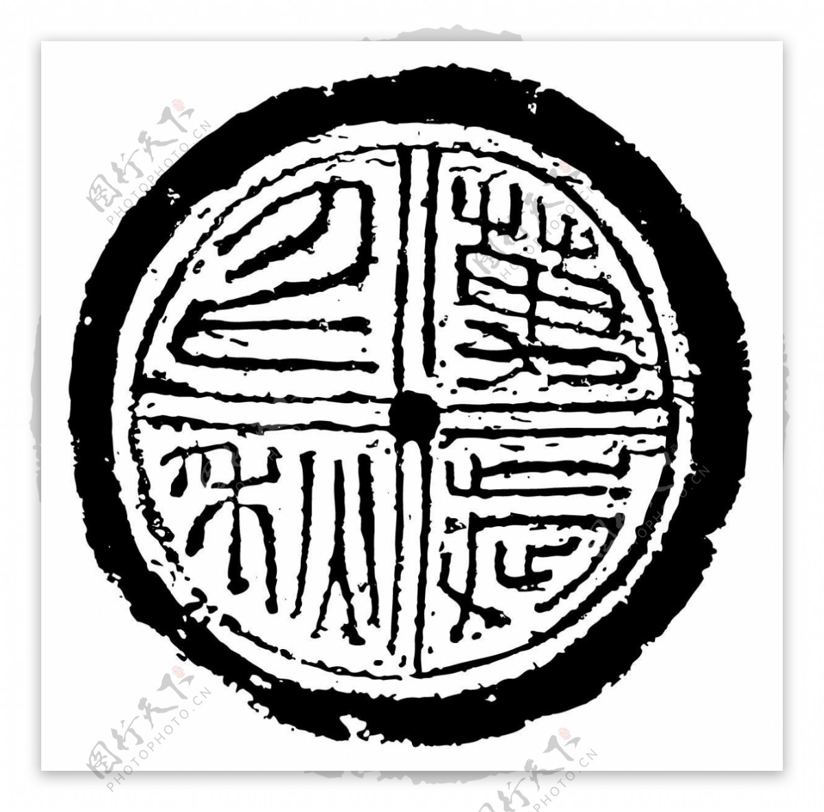 印花矢量图古代铜刻黑白色民族徽章标记免费素材