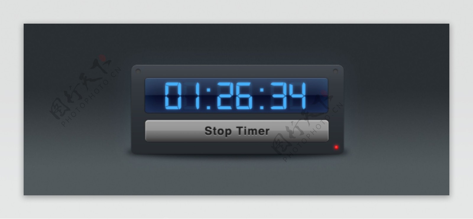 计时器控件的用户界面与蓝色的数字