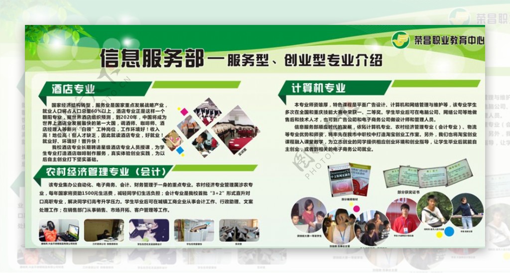 重庆荣昌职中信息服务部展板图片