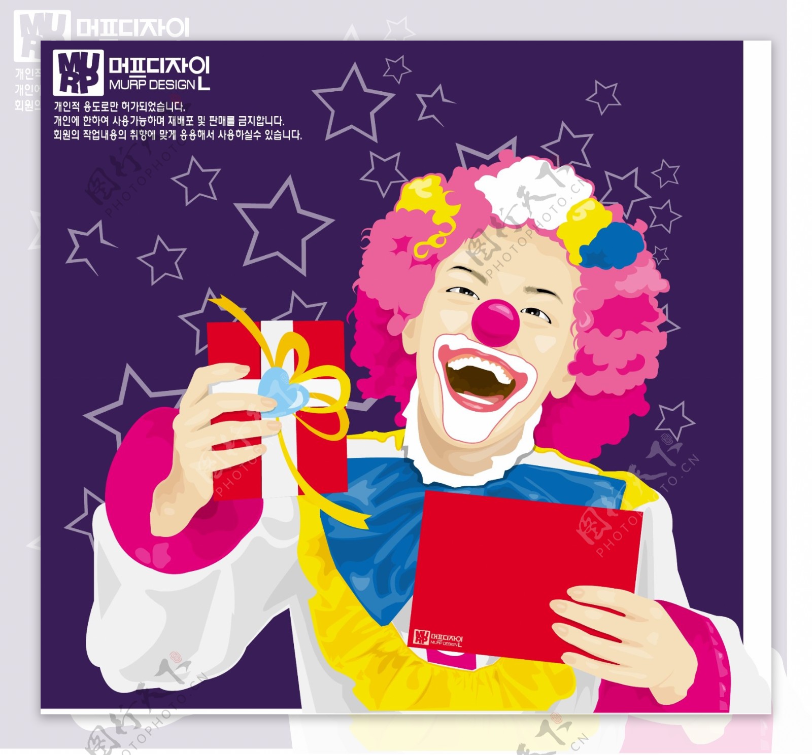 韩国节日活动庆祝小丑矢量图AI源码185
