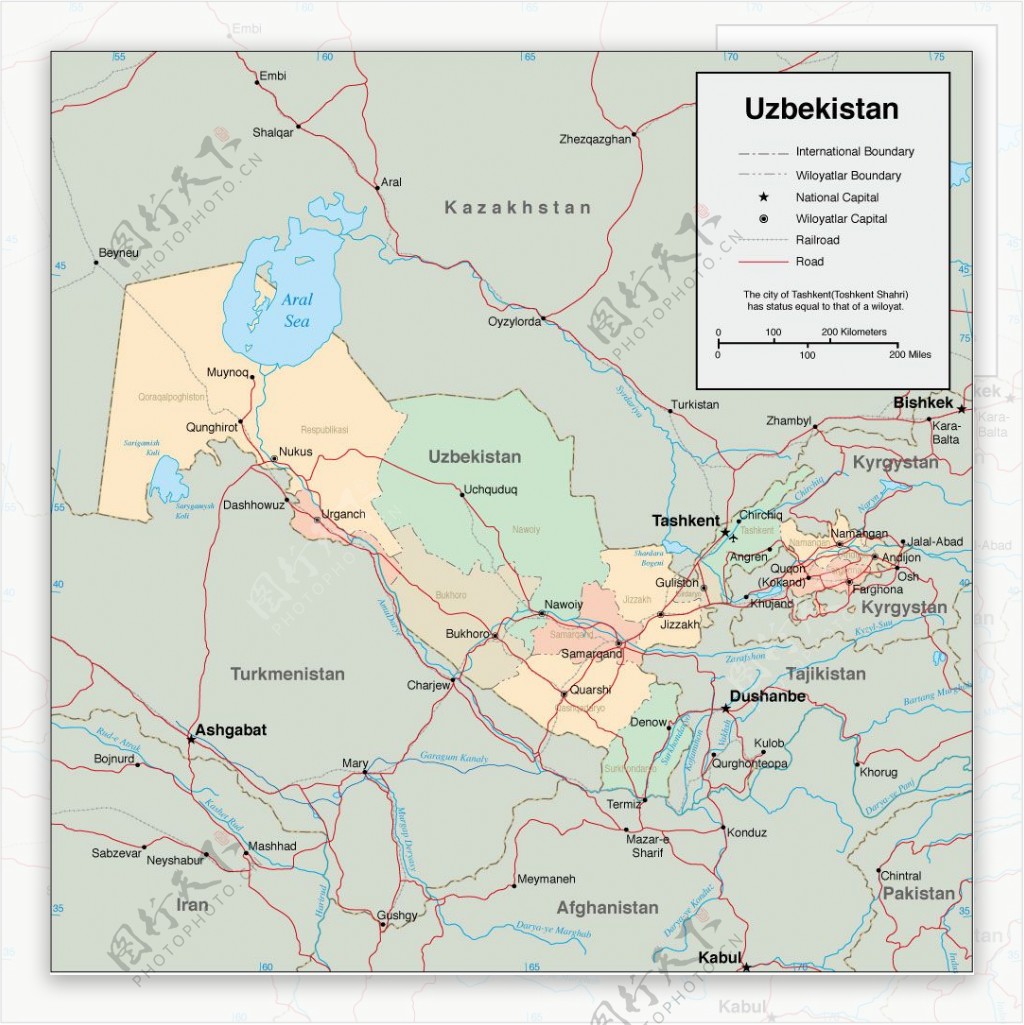 乌兹别克斯坦地图