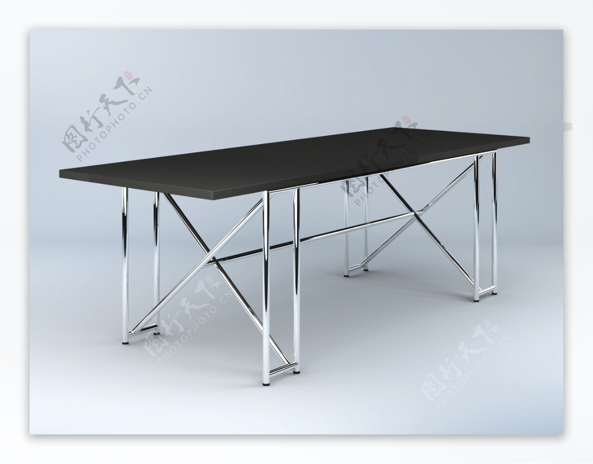 双腿x形桌子ClassiconDoubleXtable3Dmodel
