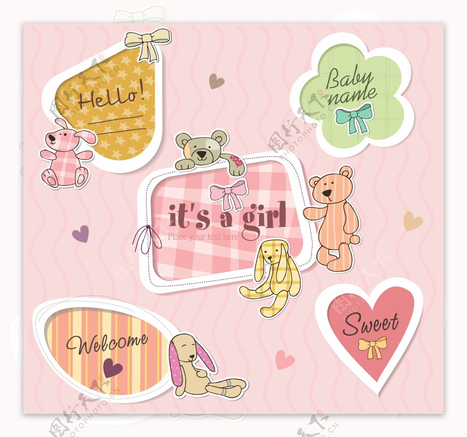 可爱卡通矢量矢量标签01图片素材-编号04157378-图行天下