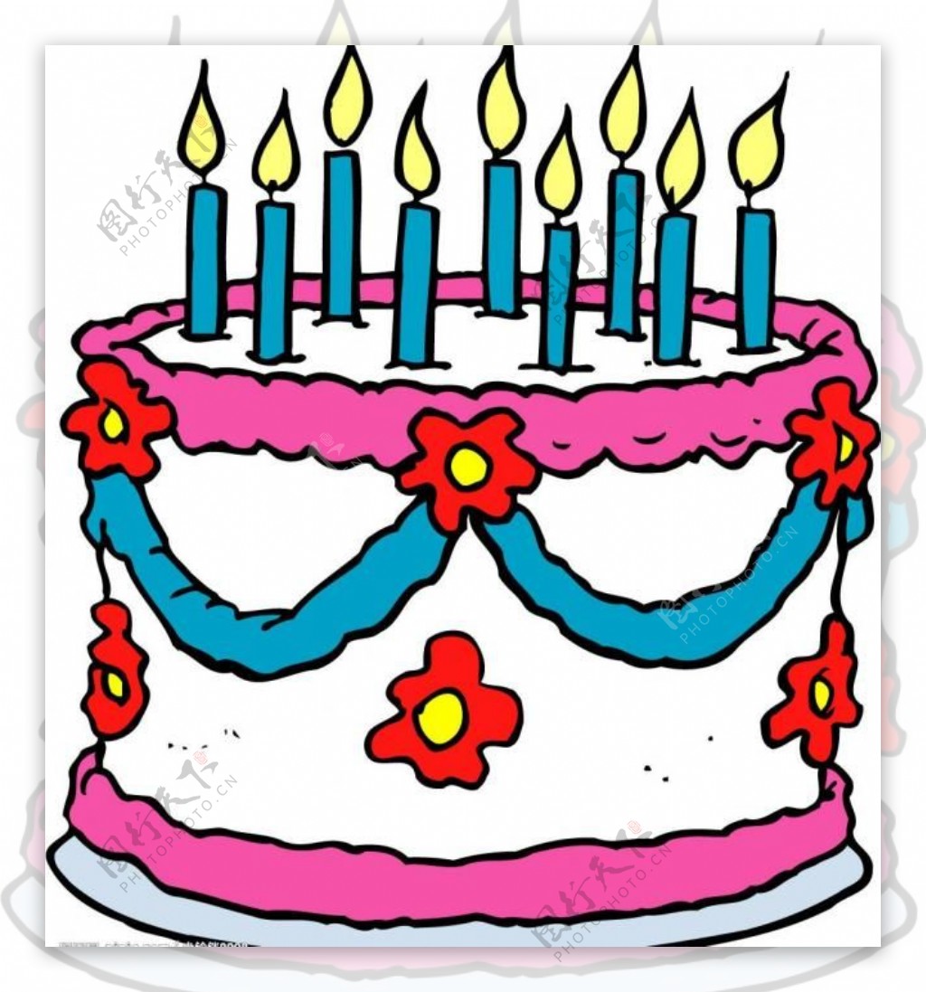 生日蛋糕圆形花边边框图片素材免费下载_觅知网