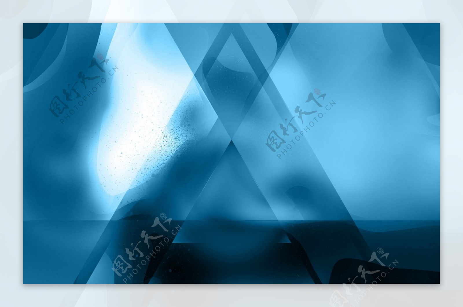 蓝色液体抽象三角背景JPG