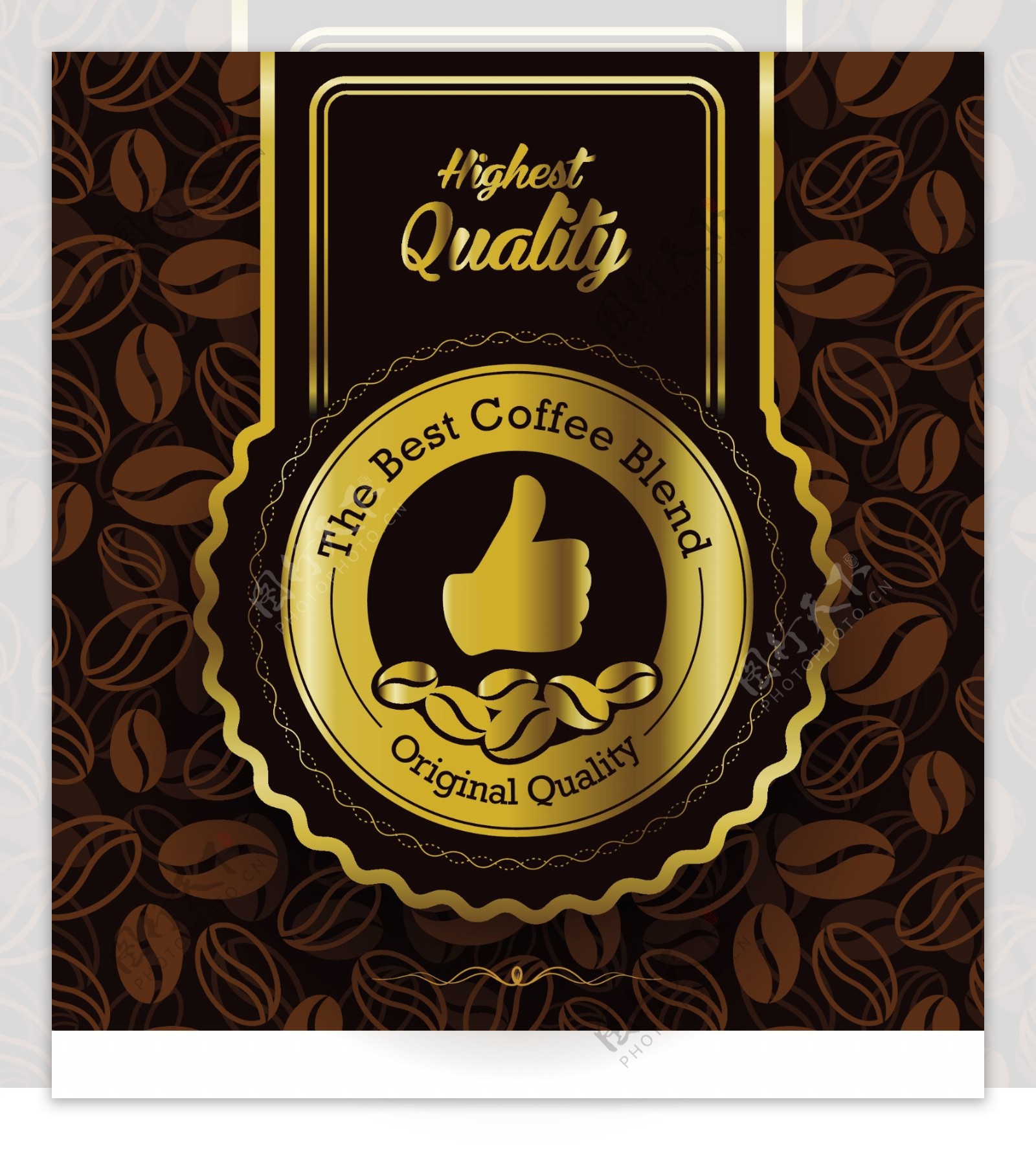 金色优质咖啡标签