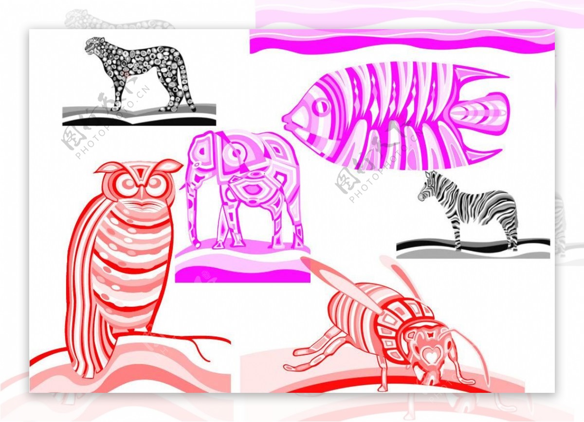 动物纹理图案笔刷图片