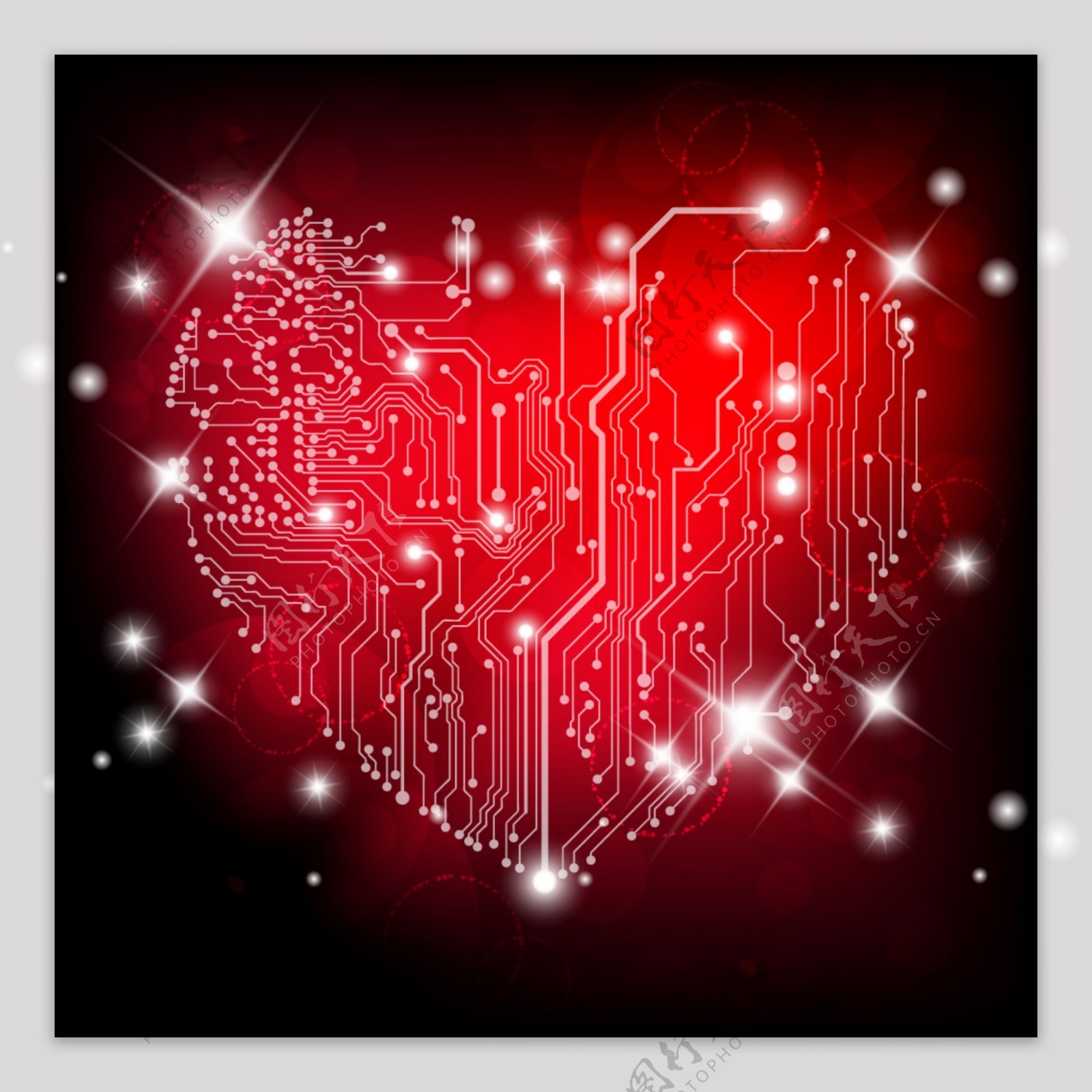 浪漫爱心情人节背景矢量图AI