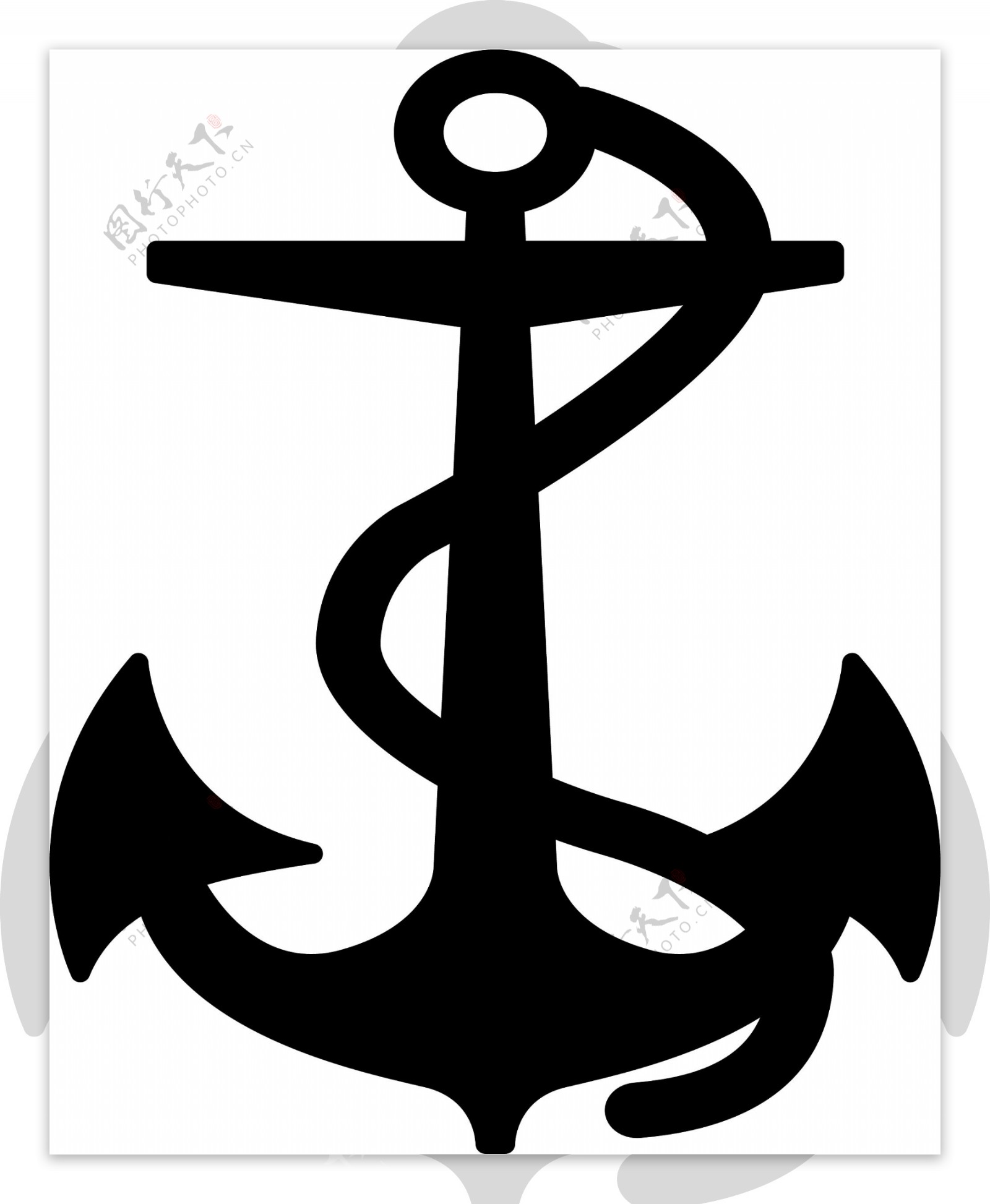 印花矢量图色彩黑色徽章标记船锚免费素材