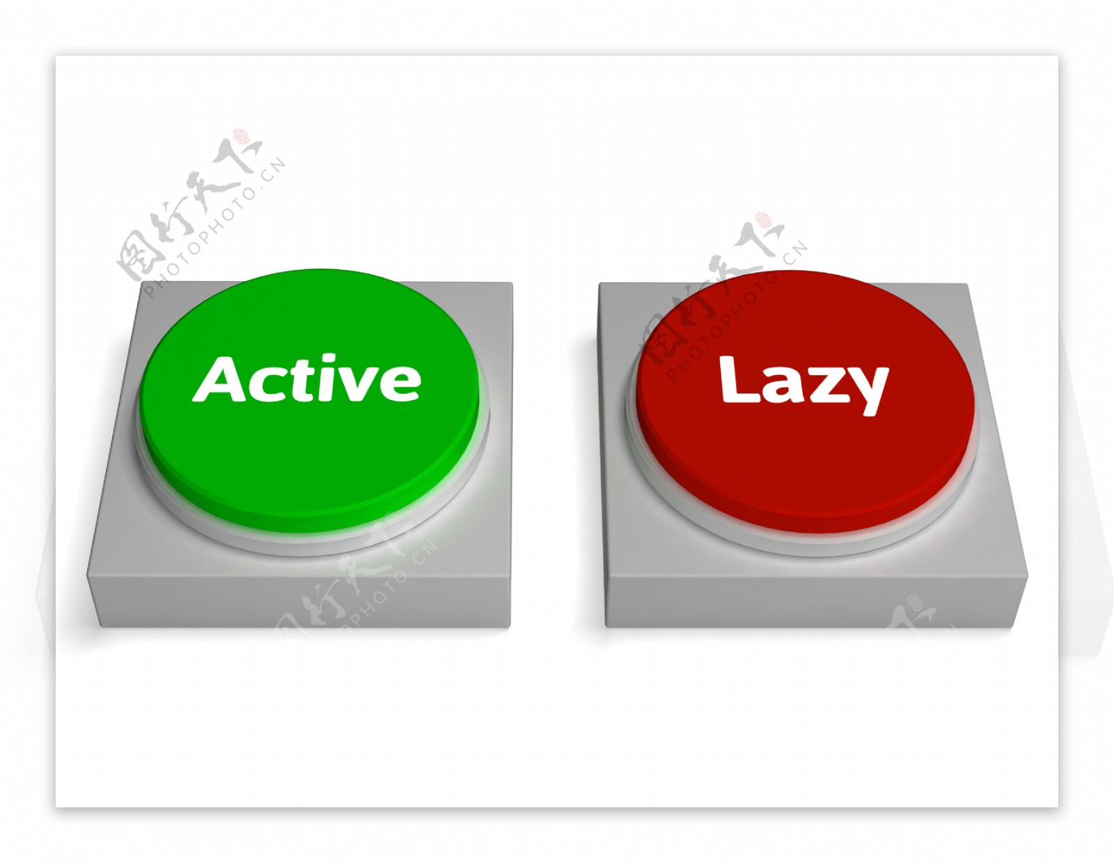活跃的懒惰的按钮显示的行动或不行动